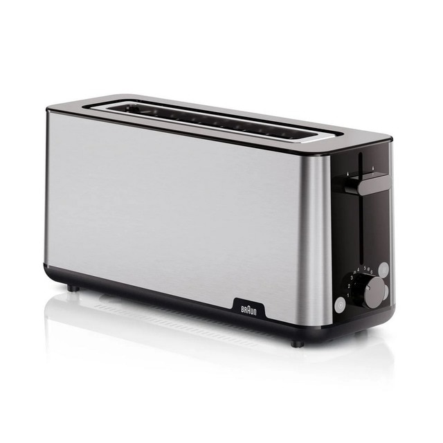 Imagem 0 de Torradeira Braun Purshine HT1610BK de 1030 W, com 1 Fenda Longa - Inox