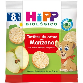 aritos de espelta y avena con maíz y arroz ecológicos sin azúcar ni sal añadidas envase 30 g desde 8 meses - Hipp Biologico