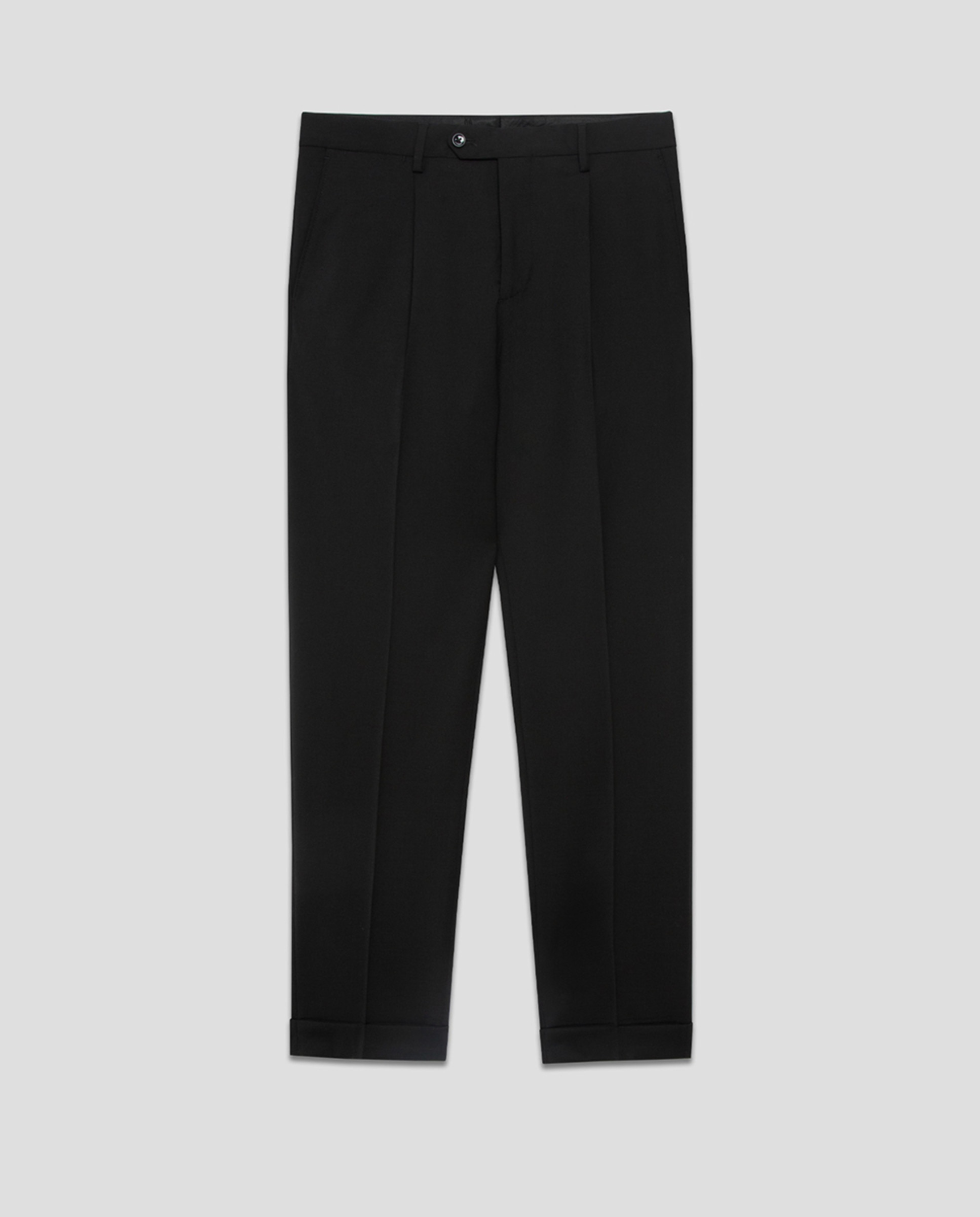 Calças Formais com Dobra na Bainha Preto-5