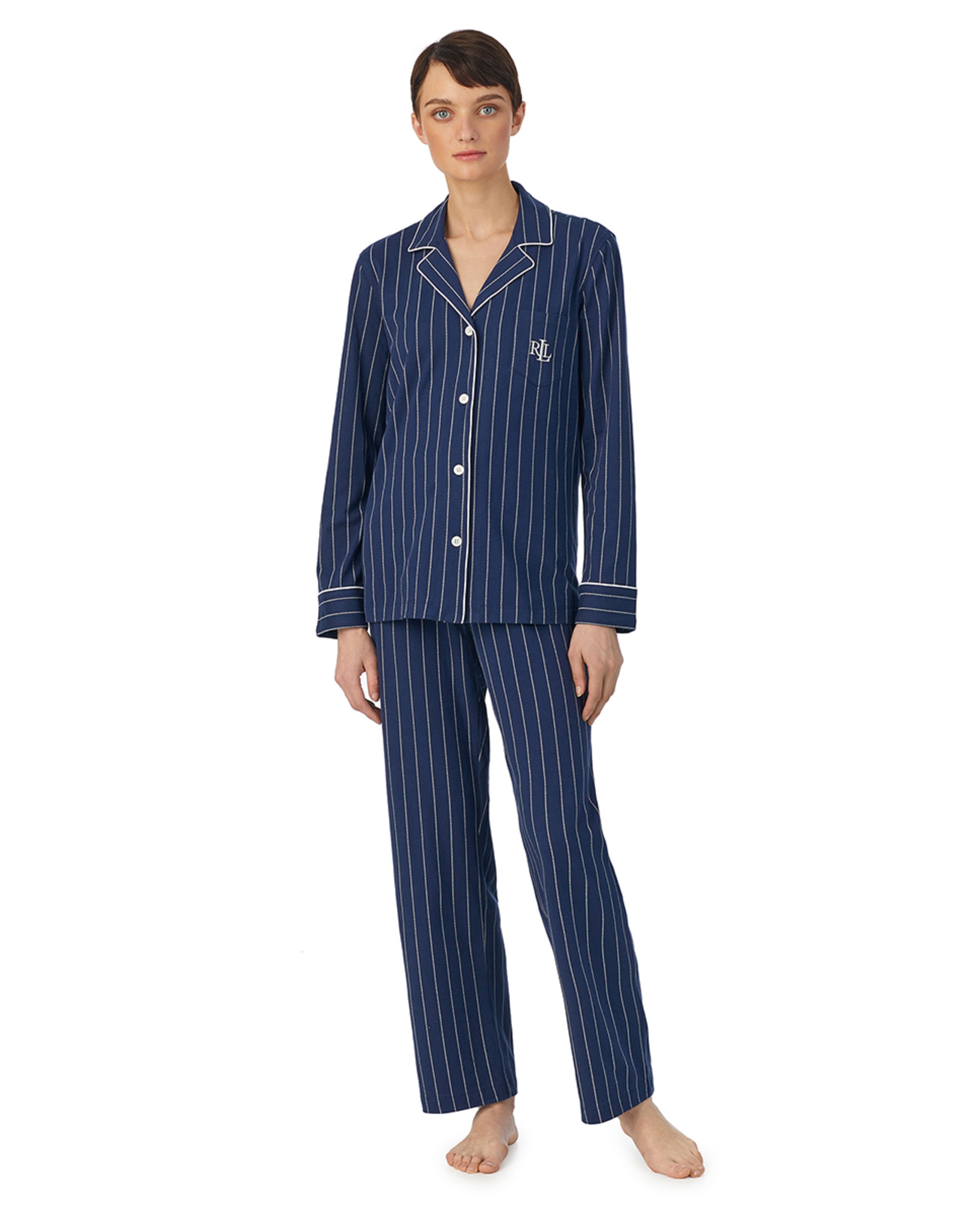 Pijama 100% Algodão Azul-marinho-1