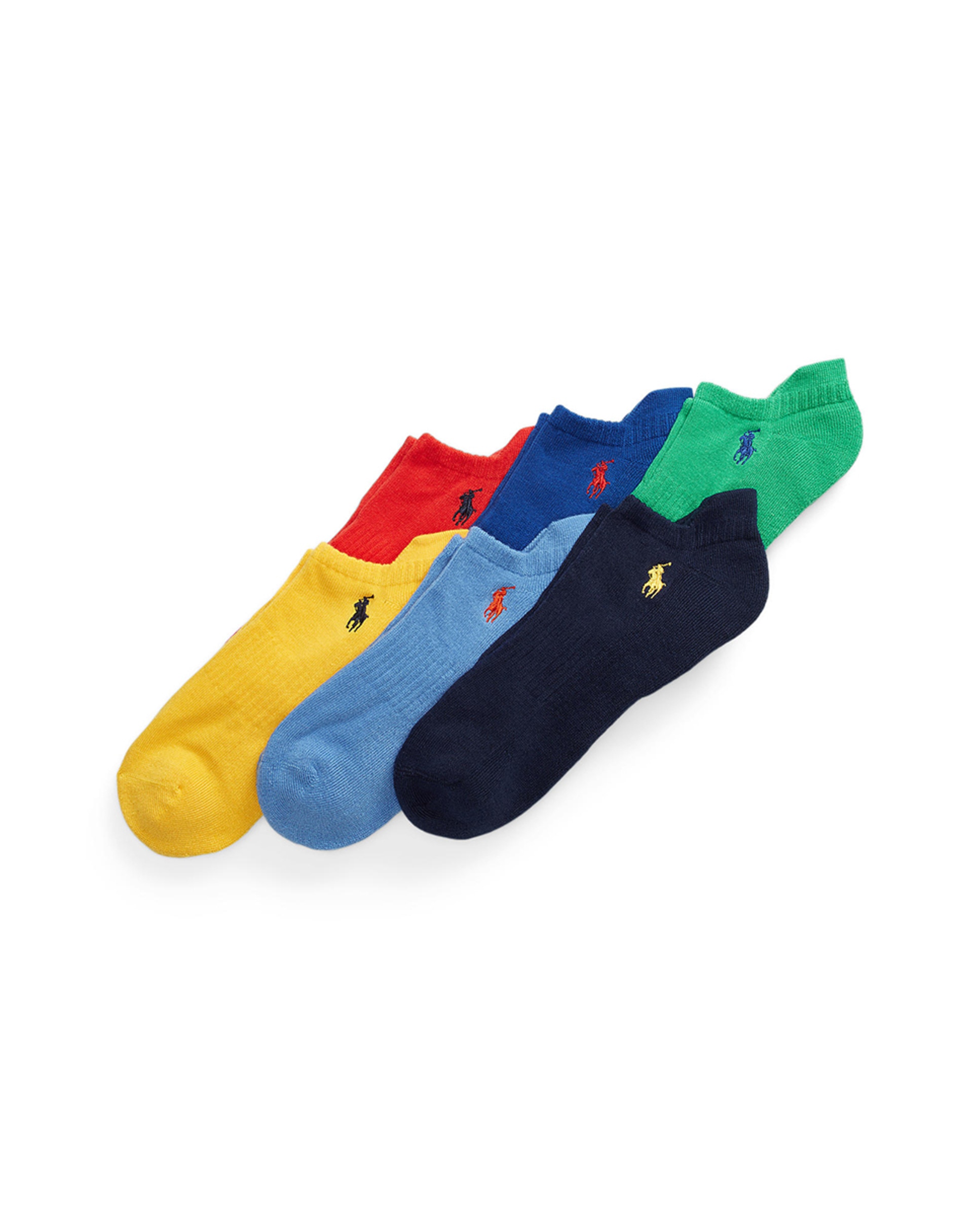 Pack de Seis Pares de Meias pelo Tornozelo em Várias Cores Multicolor-1