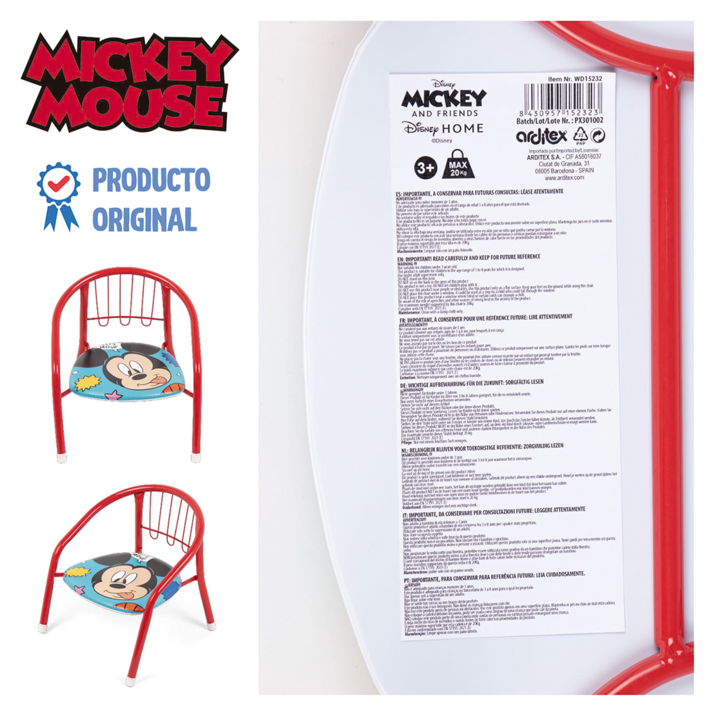 Silla metal mickey mouse Multicolor-10