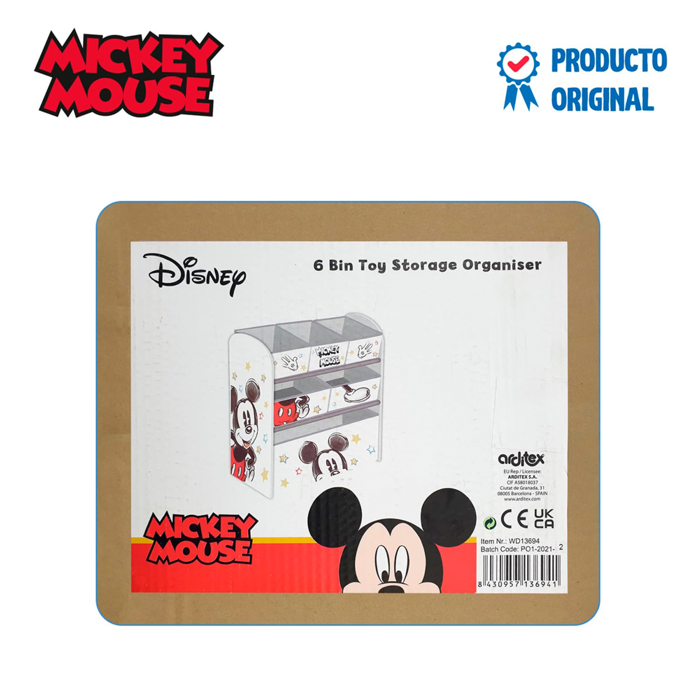 Organizador 6cubetas madera mickey classic Blanco-10