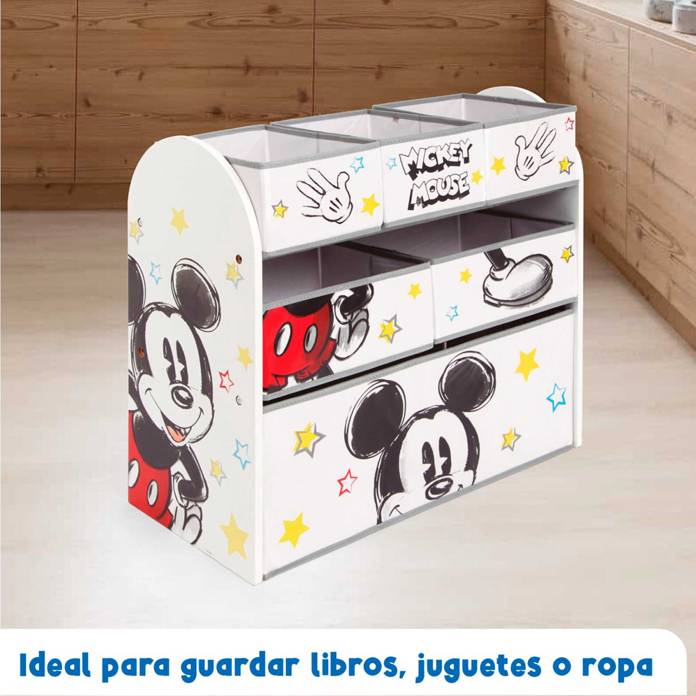 Organizador 6cubetas madera mickey classic Blanco-8