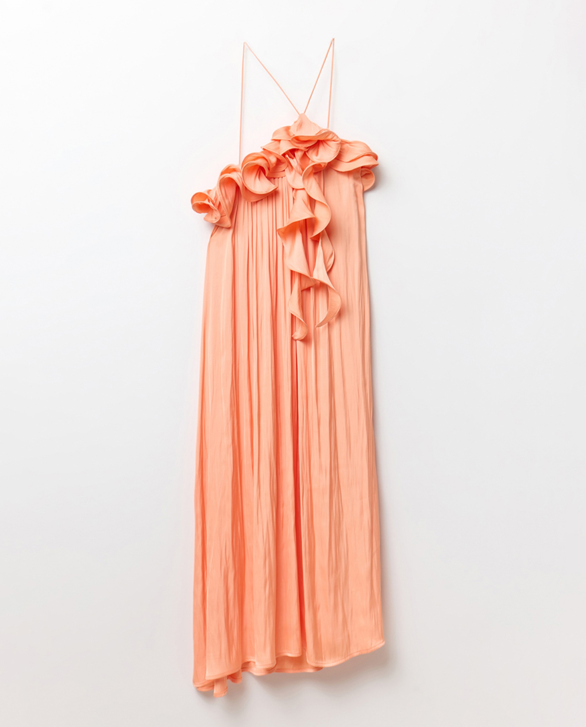 Vestido de Alças com Folho Coral-6