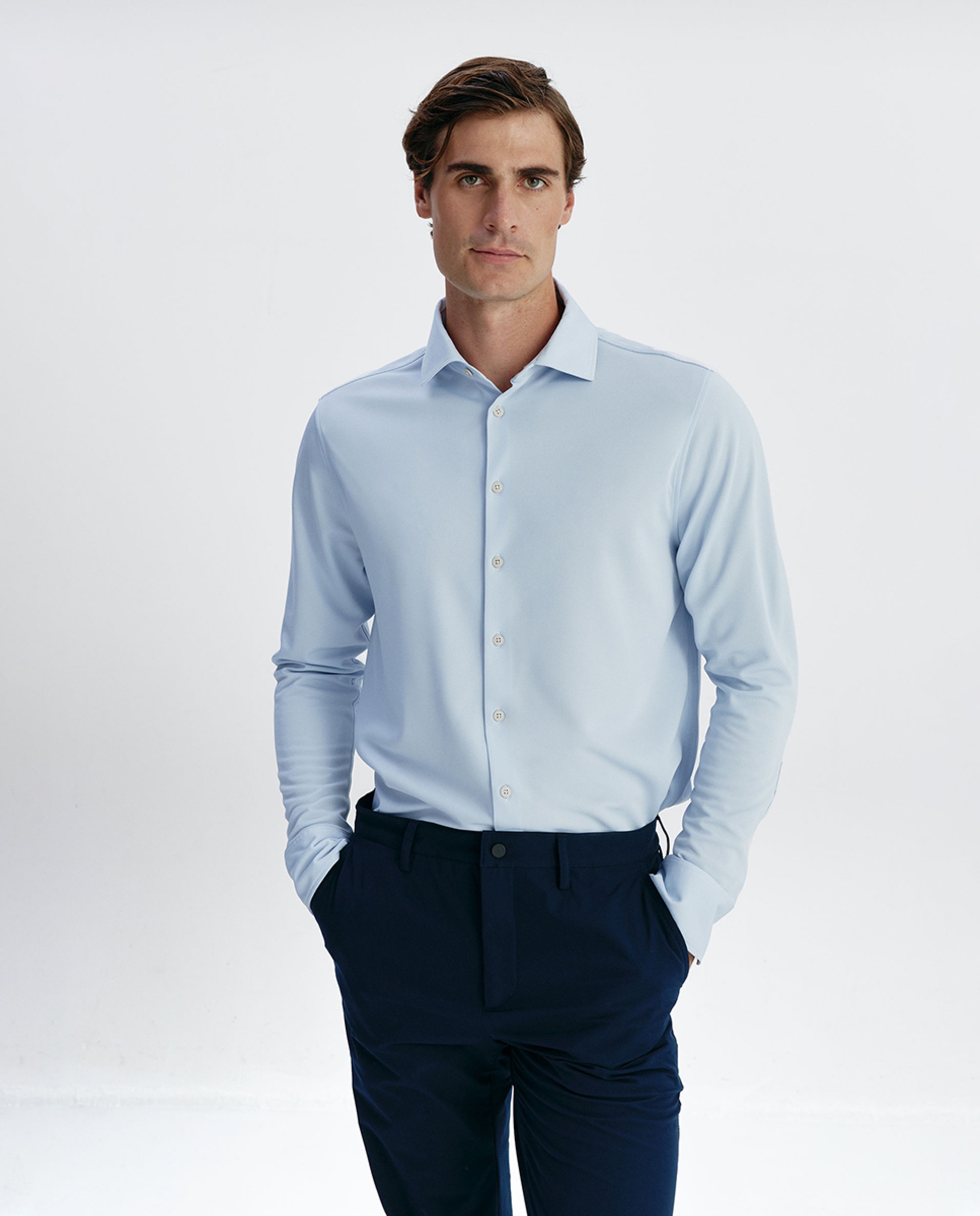 Camisa Formal Antimanchas Azul-claro-1