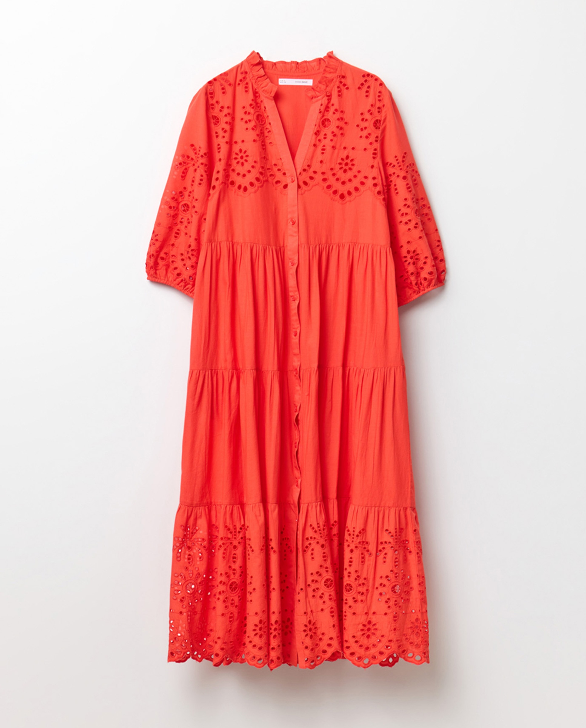 Vestido Camiseiro Schiffly Vermelho-7