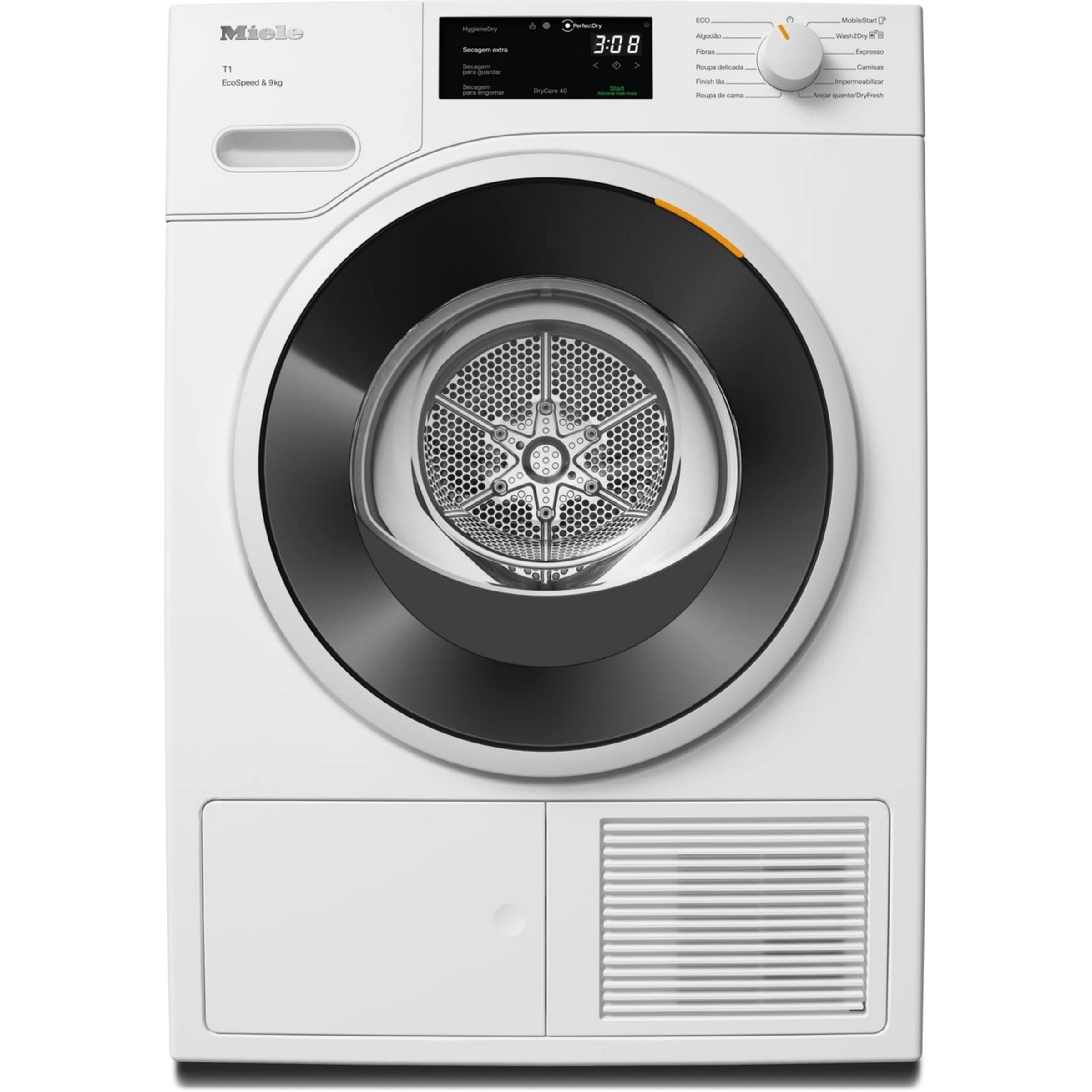 Máquina de Secar Roupa Miele TWD 640 WP EcoSpeed&9kg de 9 kg, DirectSensor, DryCare 40, HygieneDry e Miele@home - Branco Branco-1