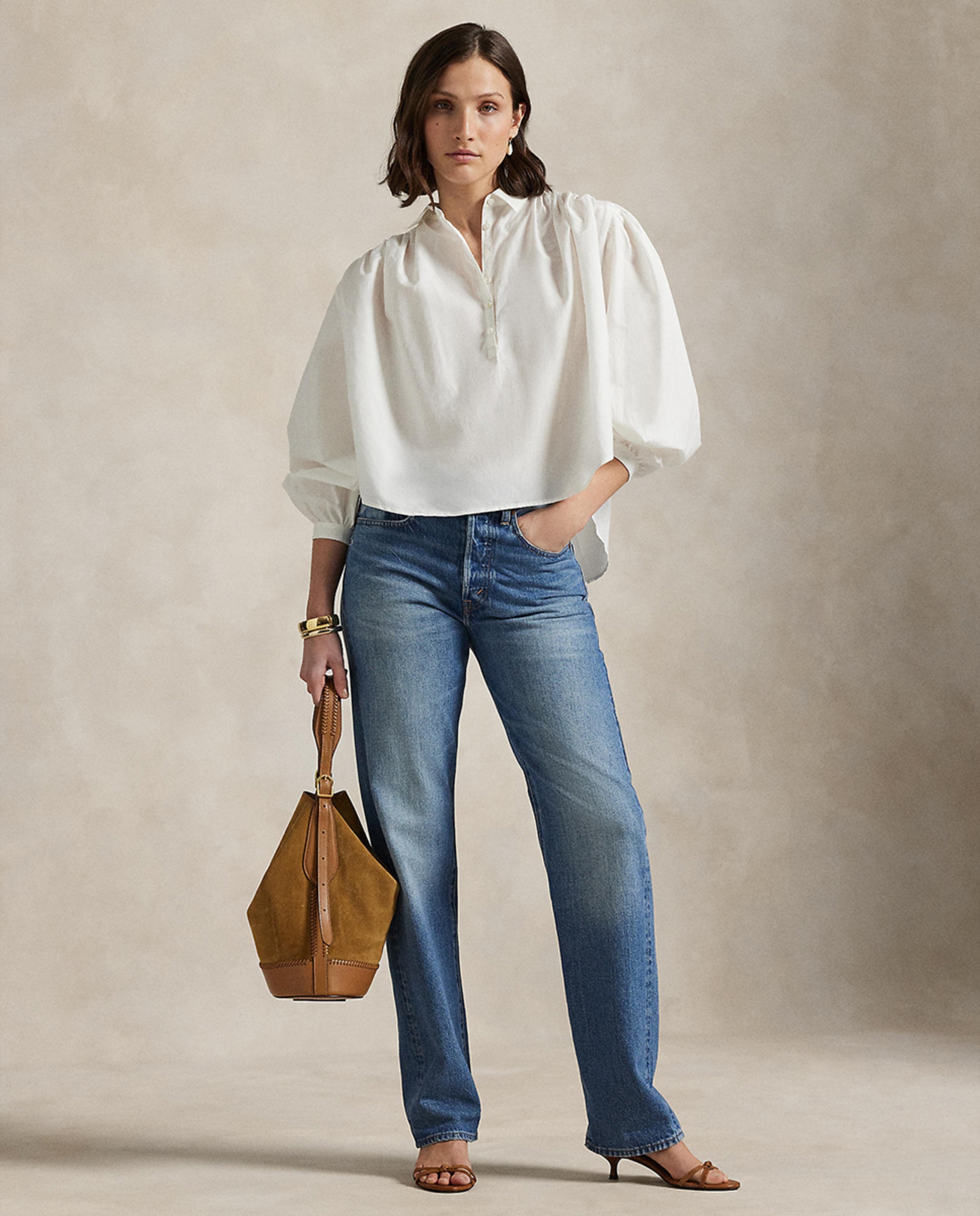 Camisa de Algodão e Seda com Pregas Branco-6