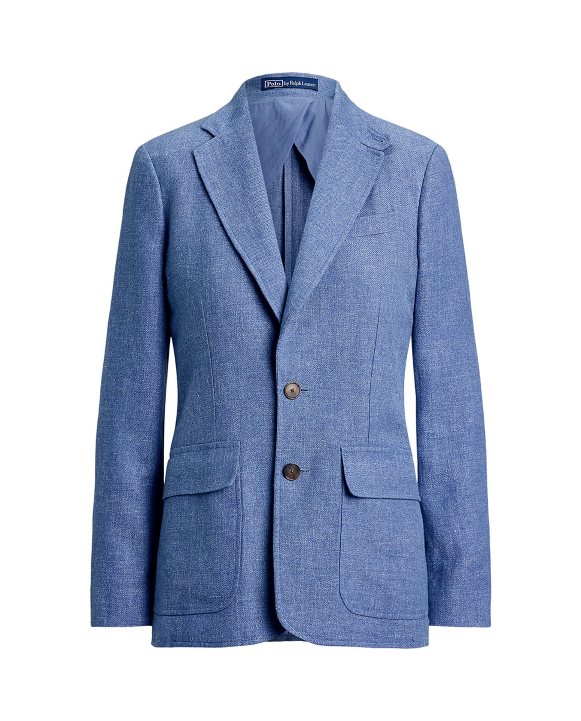 Blazer de Linho com Silhueta Ajustada Azul-6
