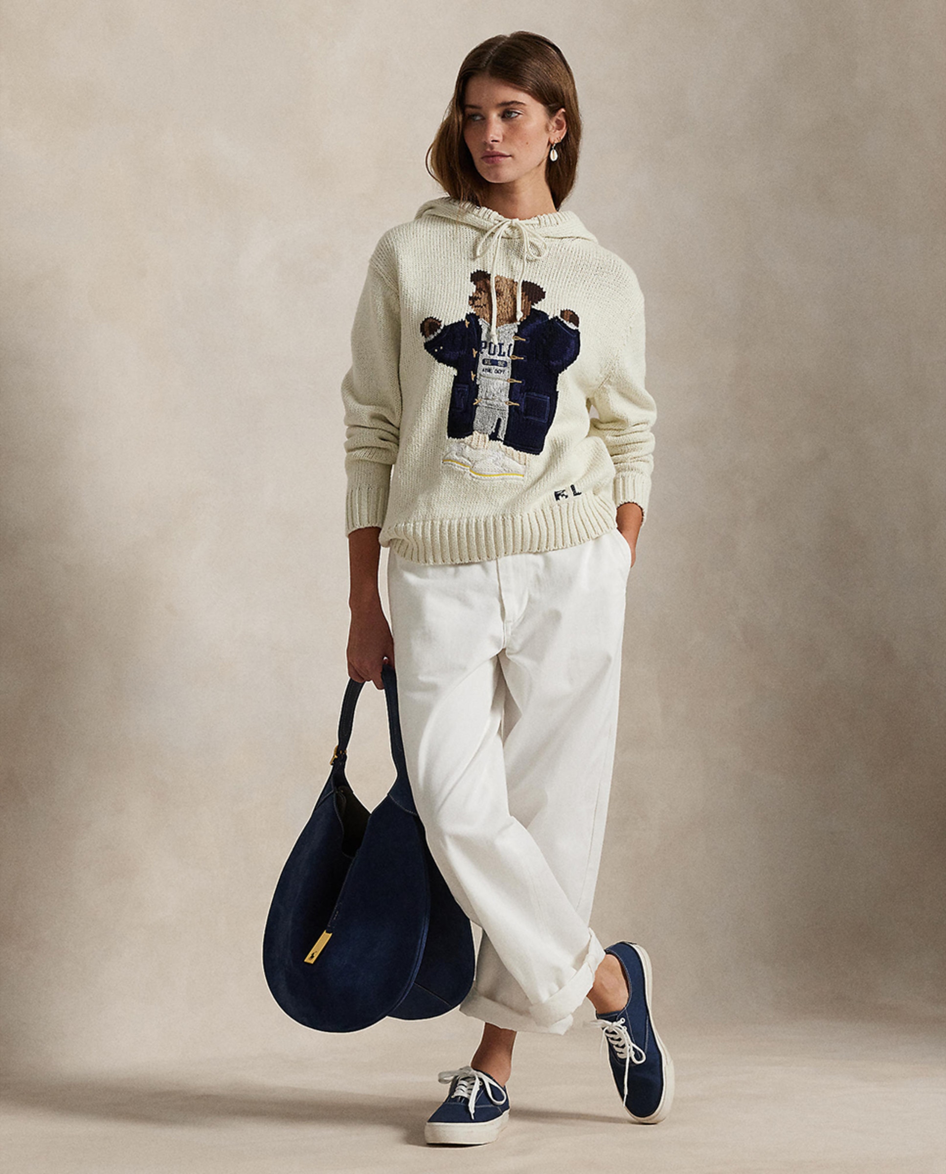 Camisola de Malha com Capuz e Polo Bear Cru-6