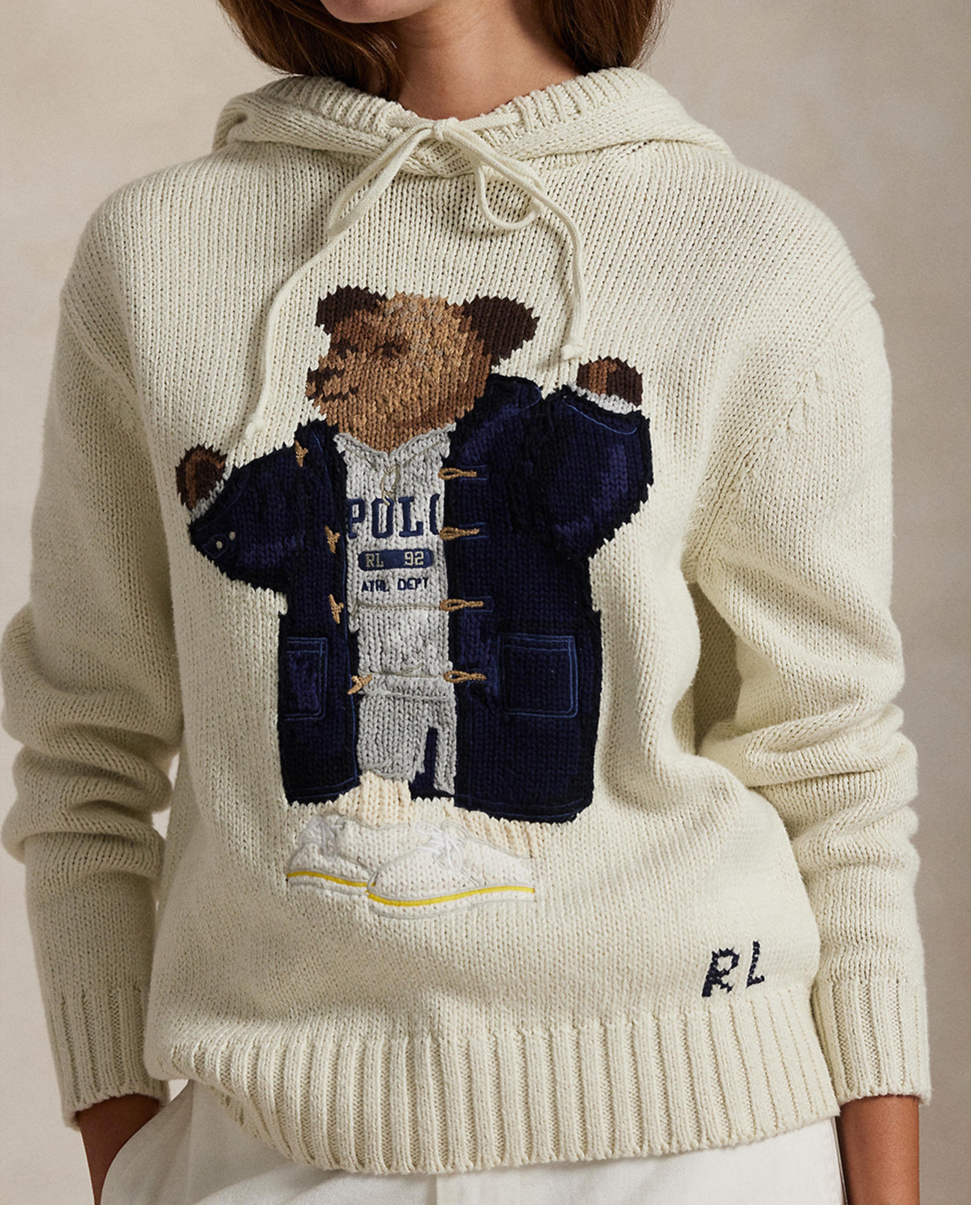 Camisola de Malha com Capuz e Polo Bear Cru-4