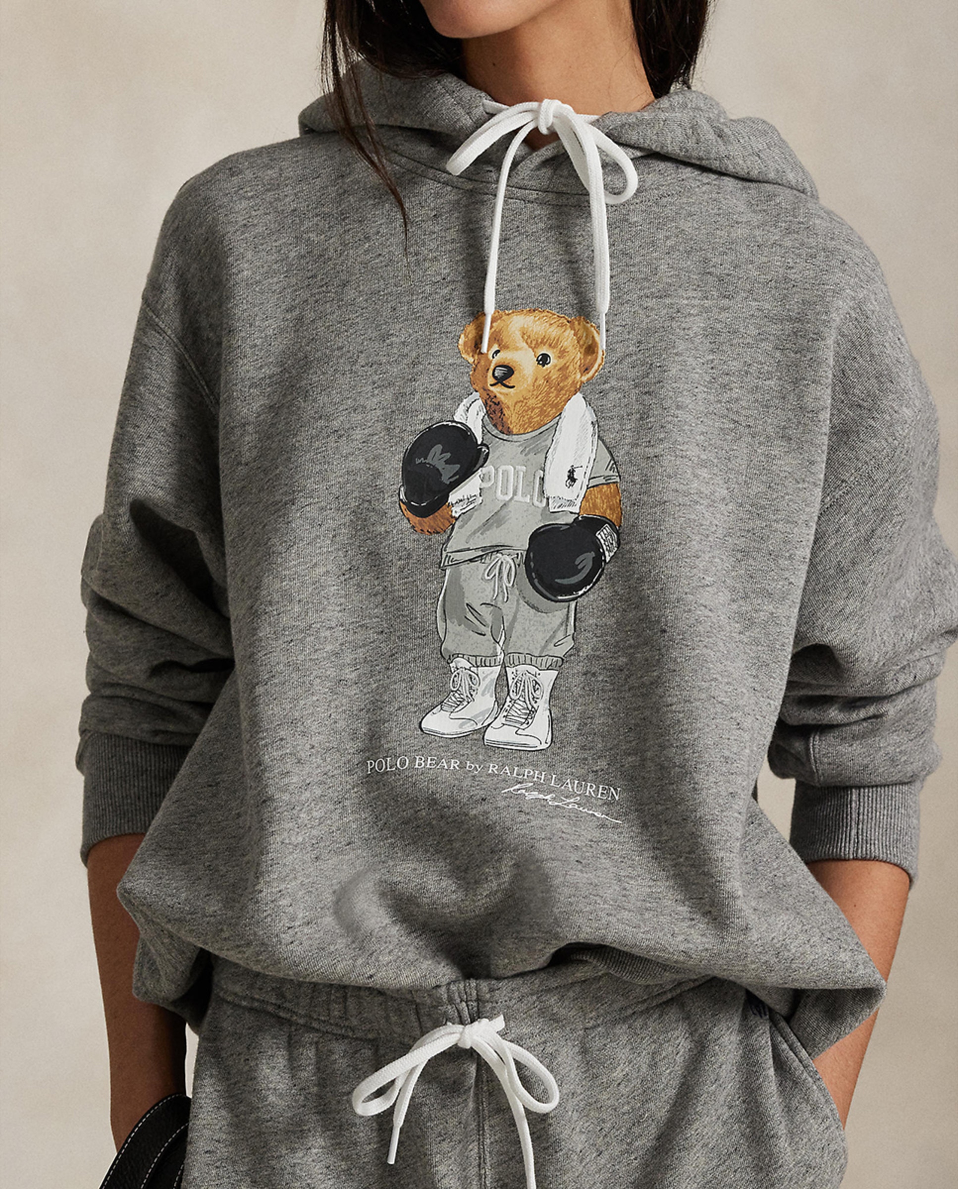 Sweatshirt de felpa com Polo Bear Cinzento-4