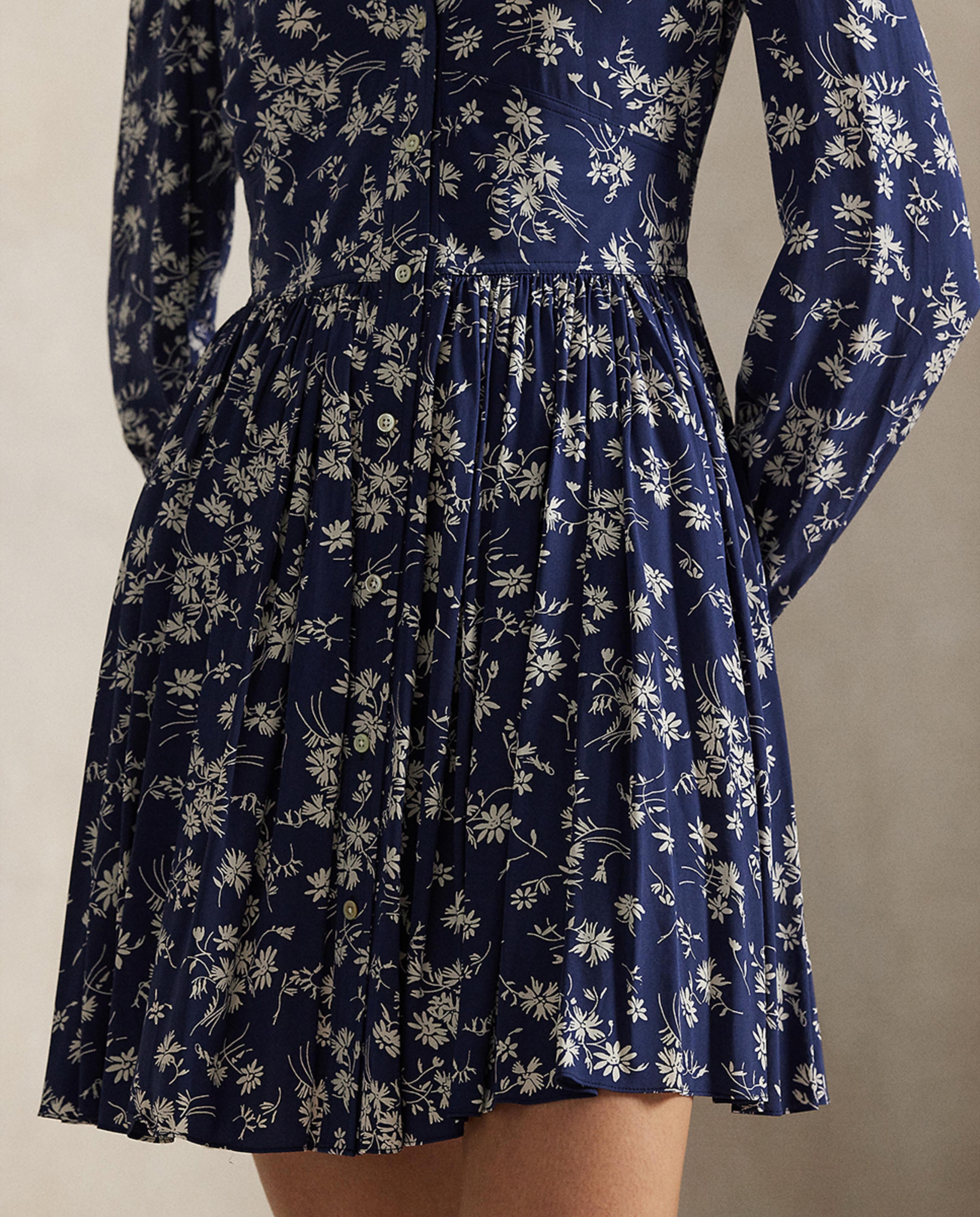 Vestido curto com estampado Azul-marinho-4