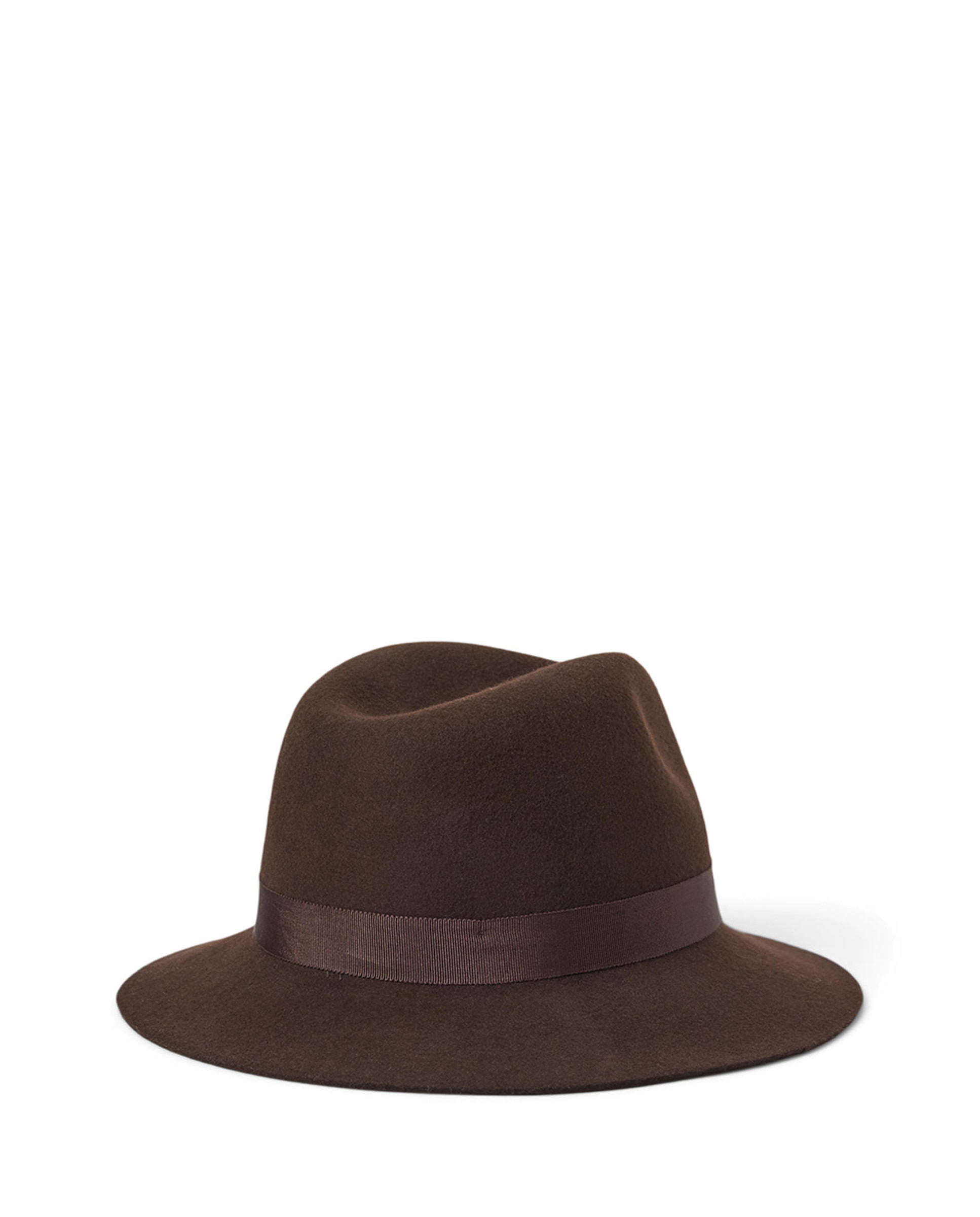 Chapéu Fedora de Lã com Debruado Castanho-escuro-2