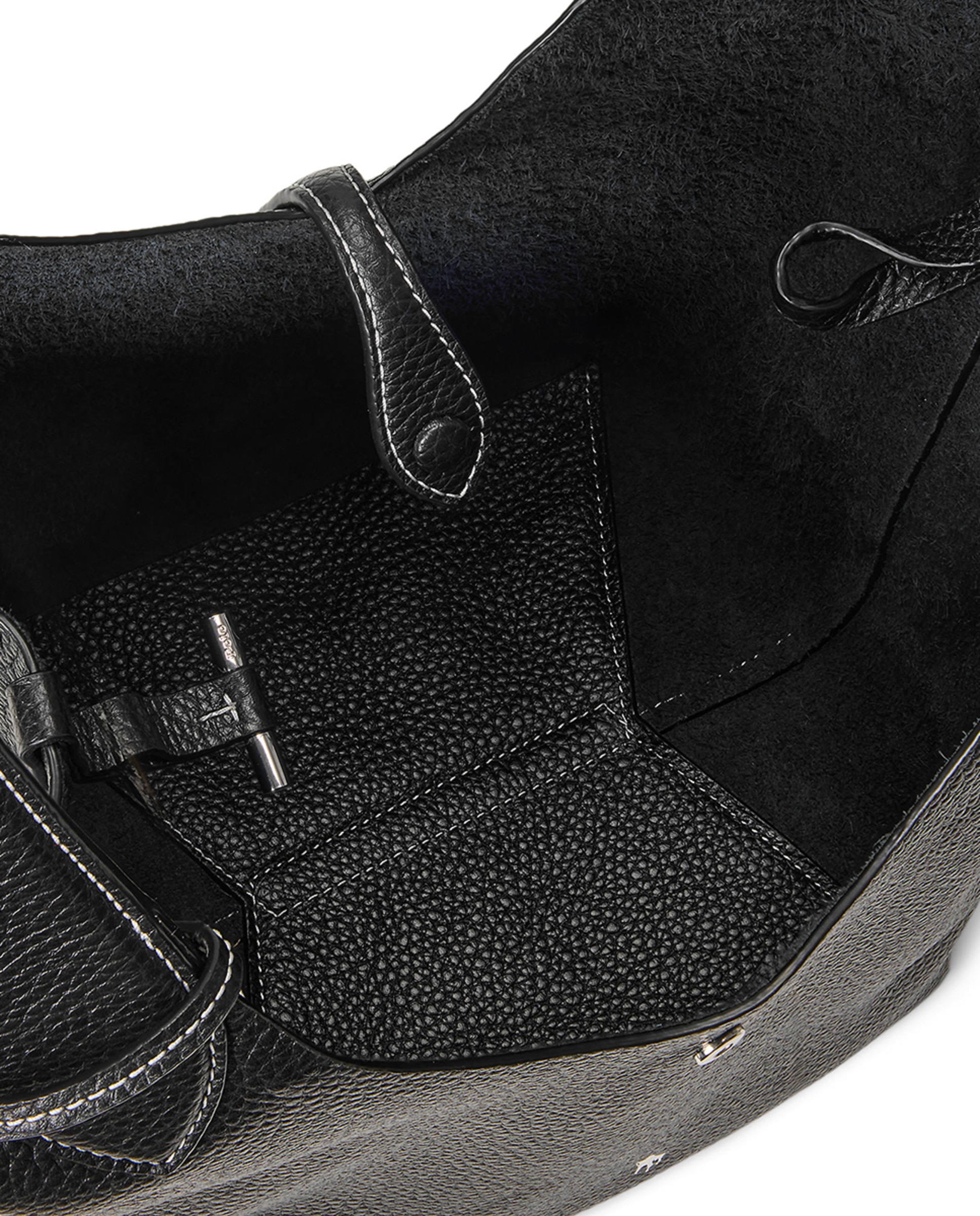Mala de Ombro Tipo Tote em Pele Preto-5