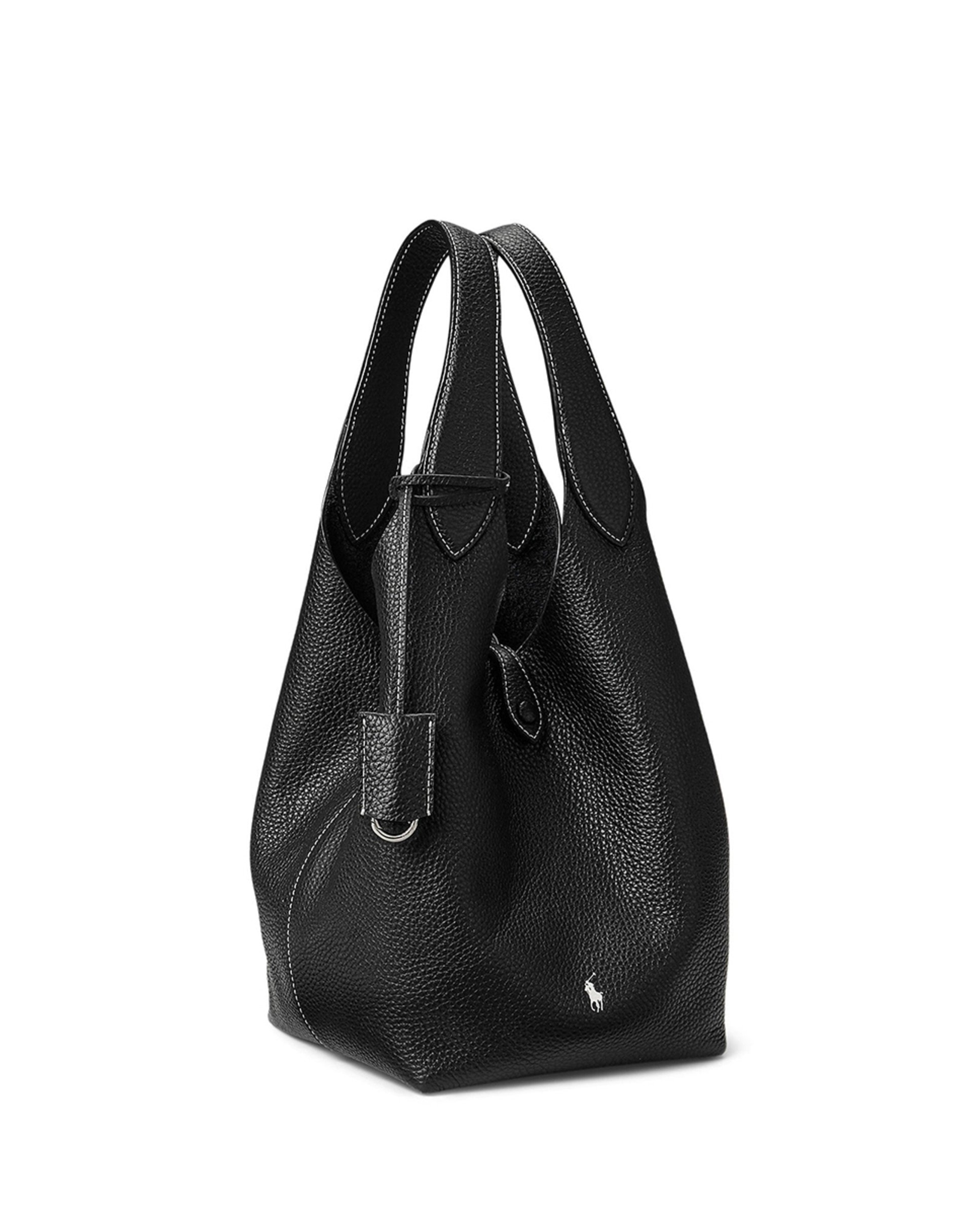 Mala de Ombro Tipo Tote em Pele Preto-3