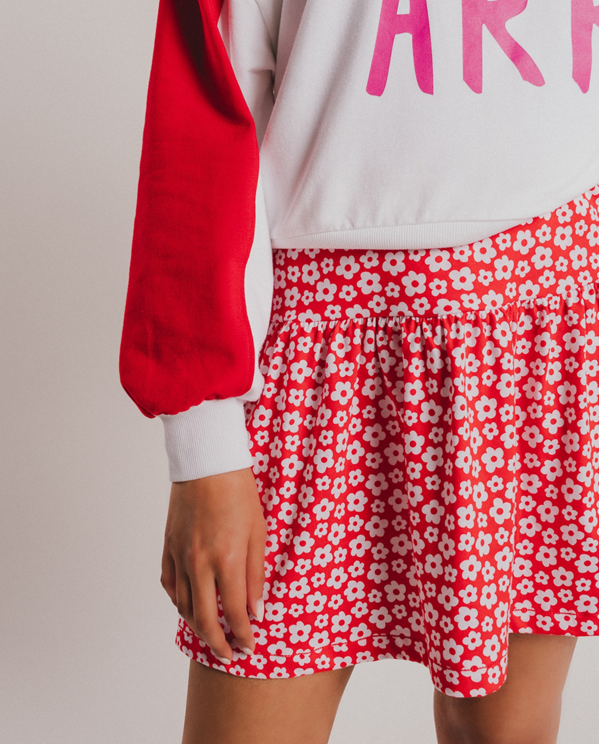 Sweatshirt de mulher com manga comprida e decote redondo Branco-5