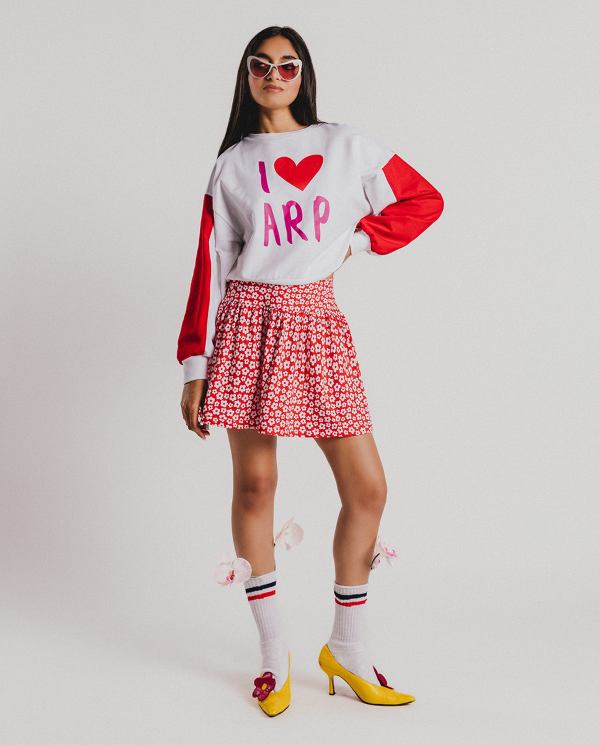 Sweatshirt de mulher com manga comprida e decote redondo Branco-3
