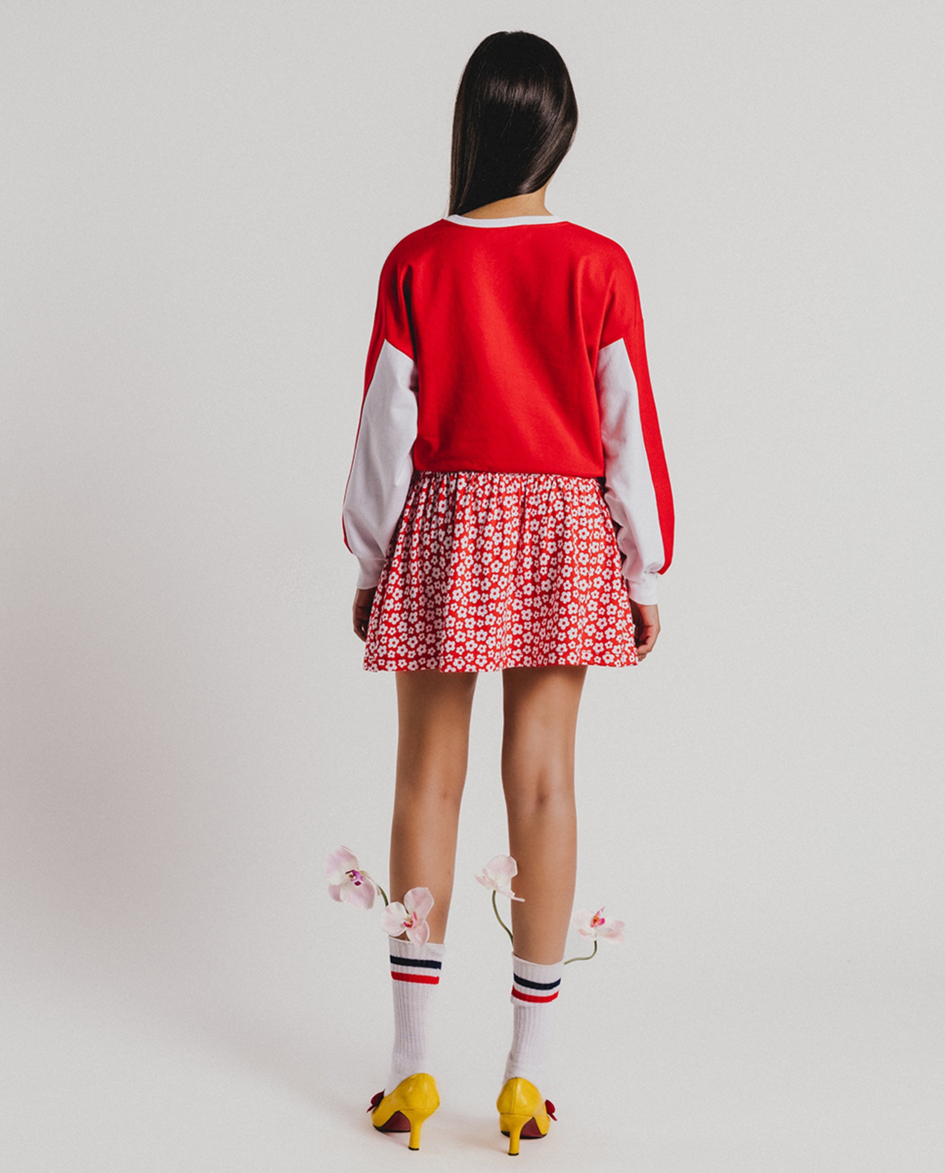 Sweatshirt de mulher com manga comprida e decote redondo Branco-2