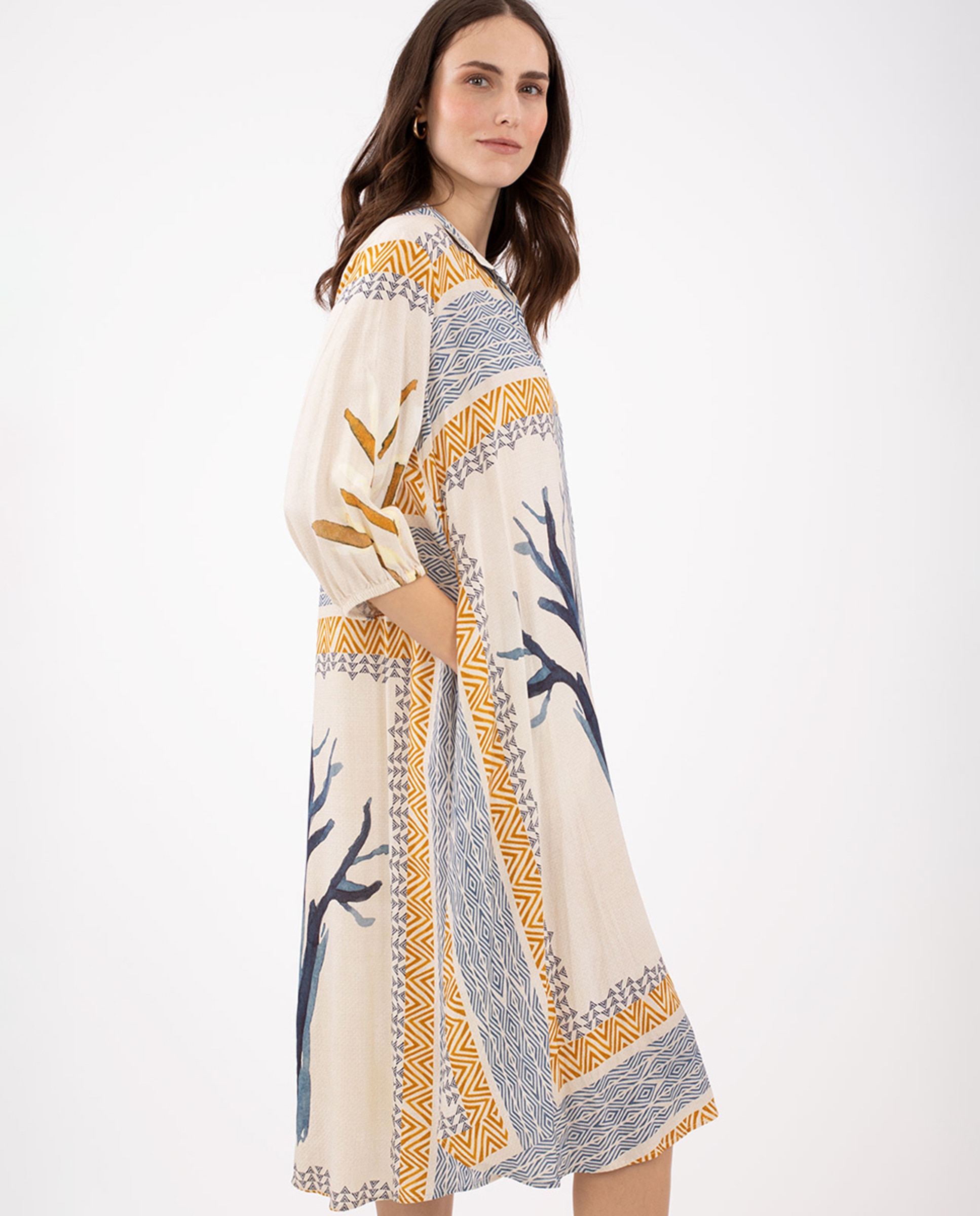 Vestido Camiseiro com Estampado Multicolor-6