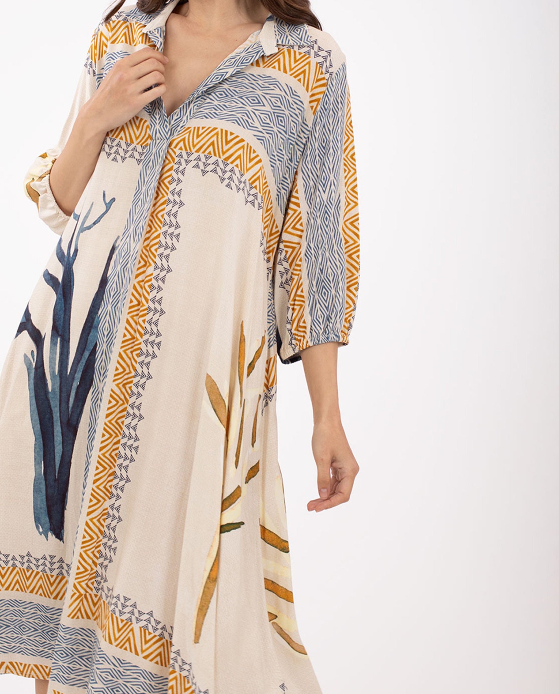 Vestido Camiseiro com Estampado Multicolor-4