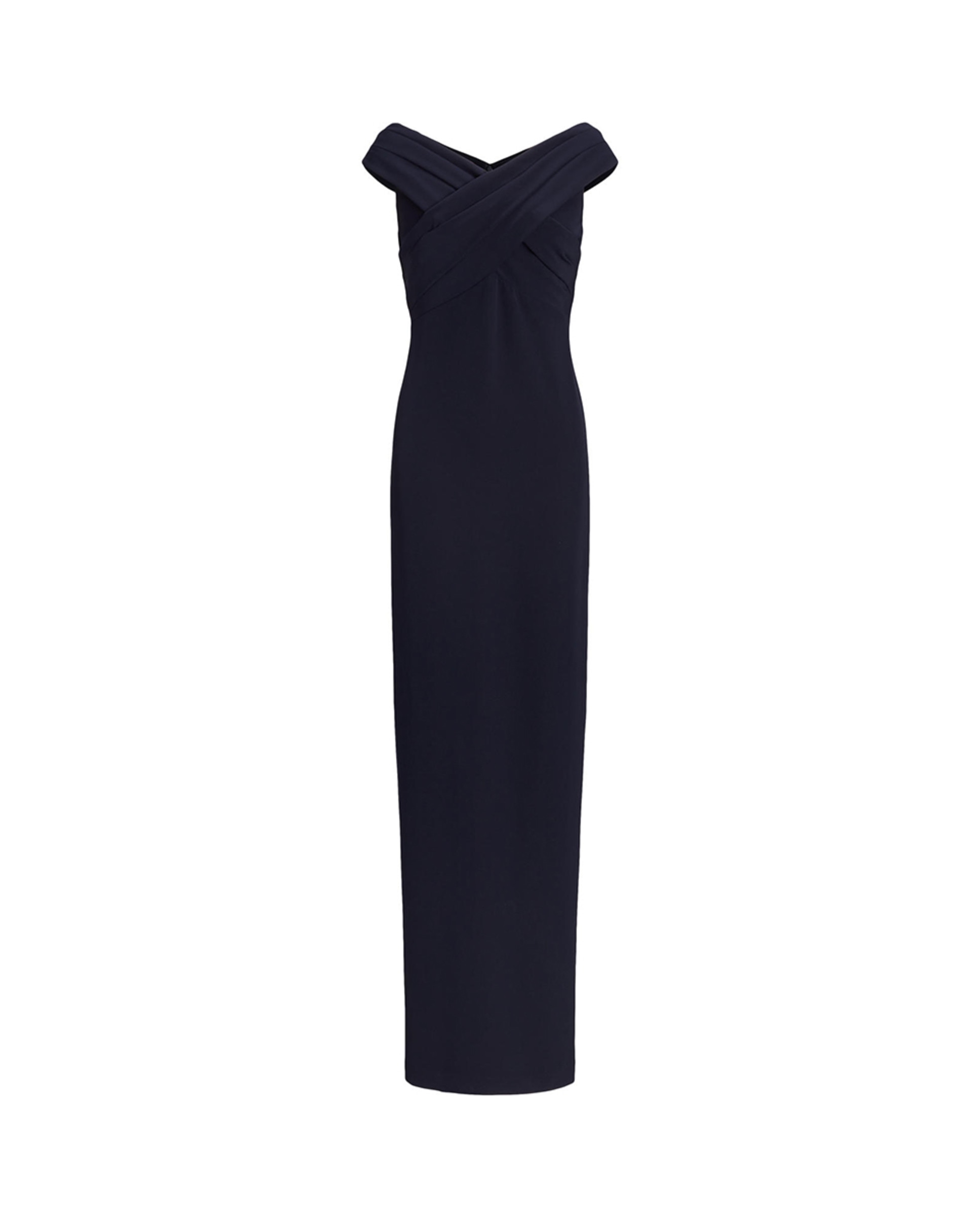 Vestido Comprido com Peito Cruzado Azul-marinho-5