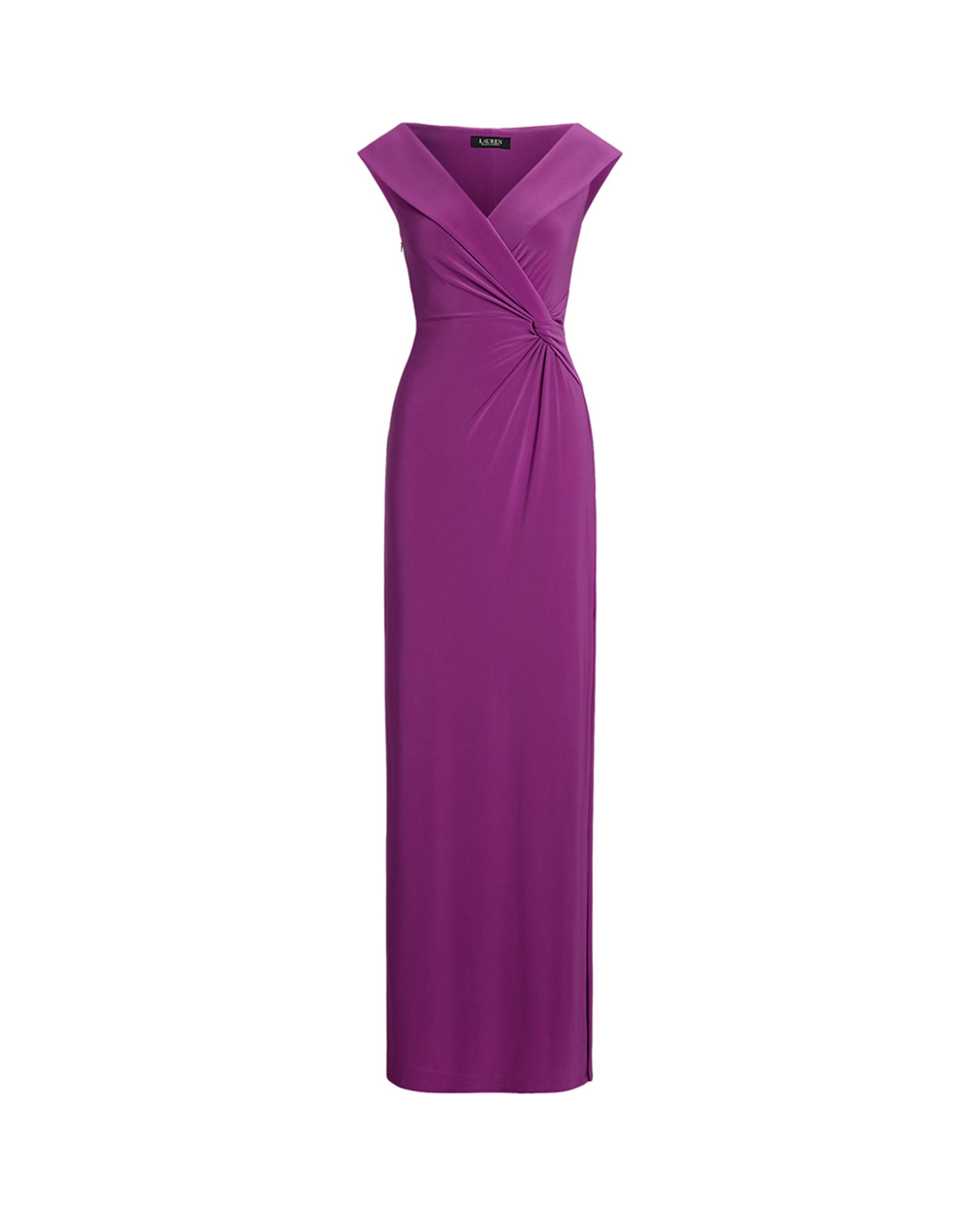 Vestido Comprido com Ombros Descobertos Roxo-5