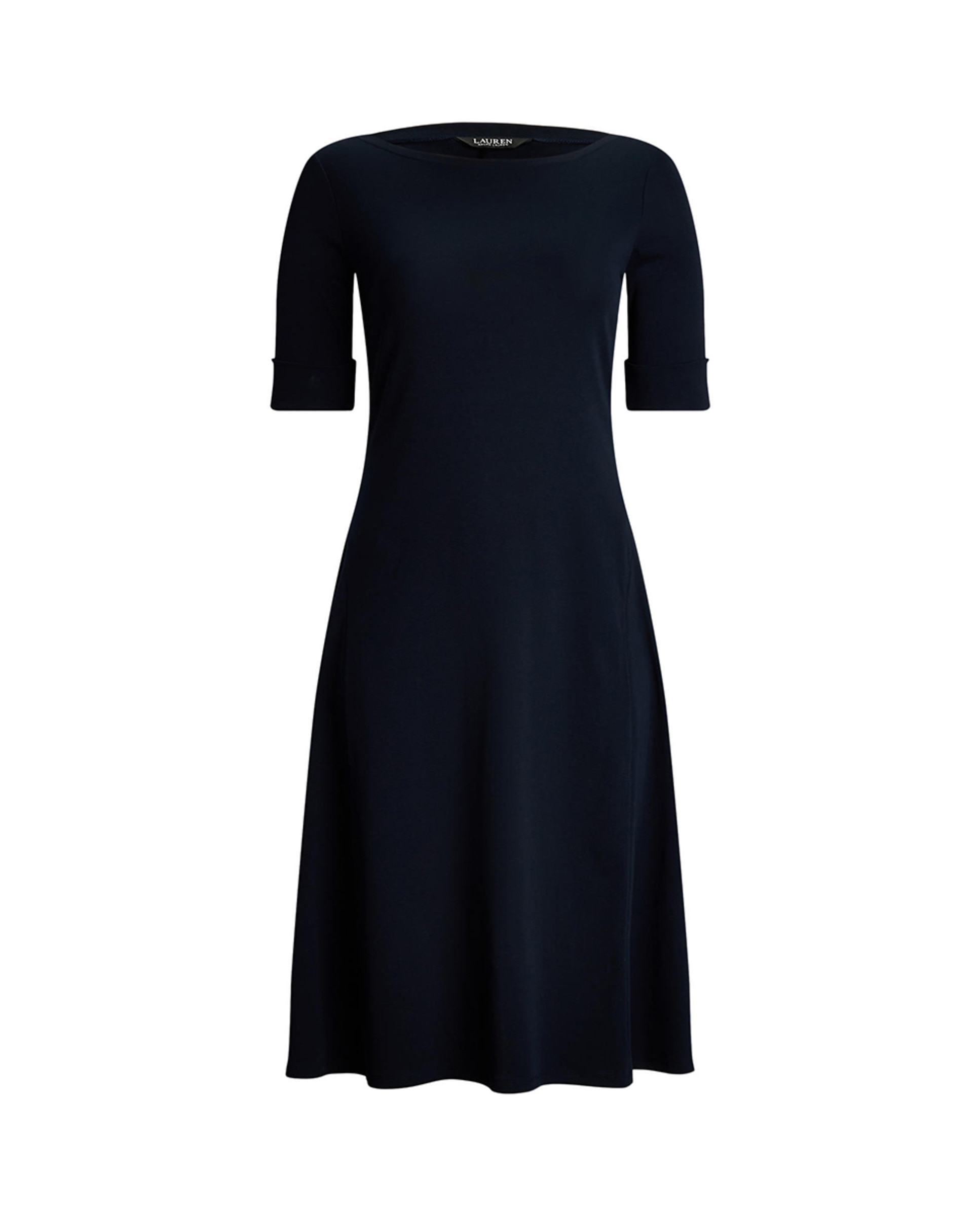 Vestido midi de algodão Azul-marinho-5