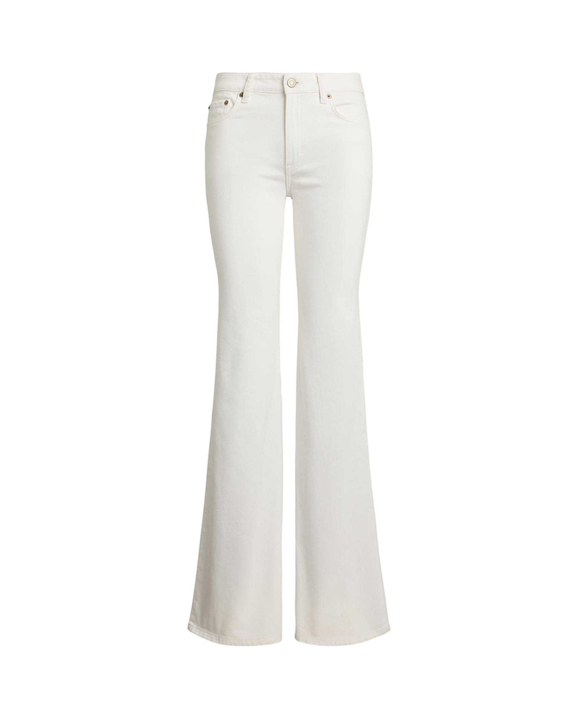 Jeans à Boca de Sino com Perna Larga Branco-7