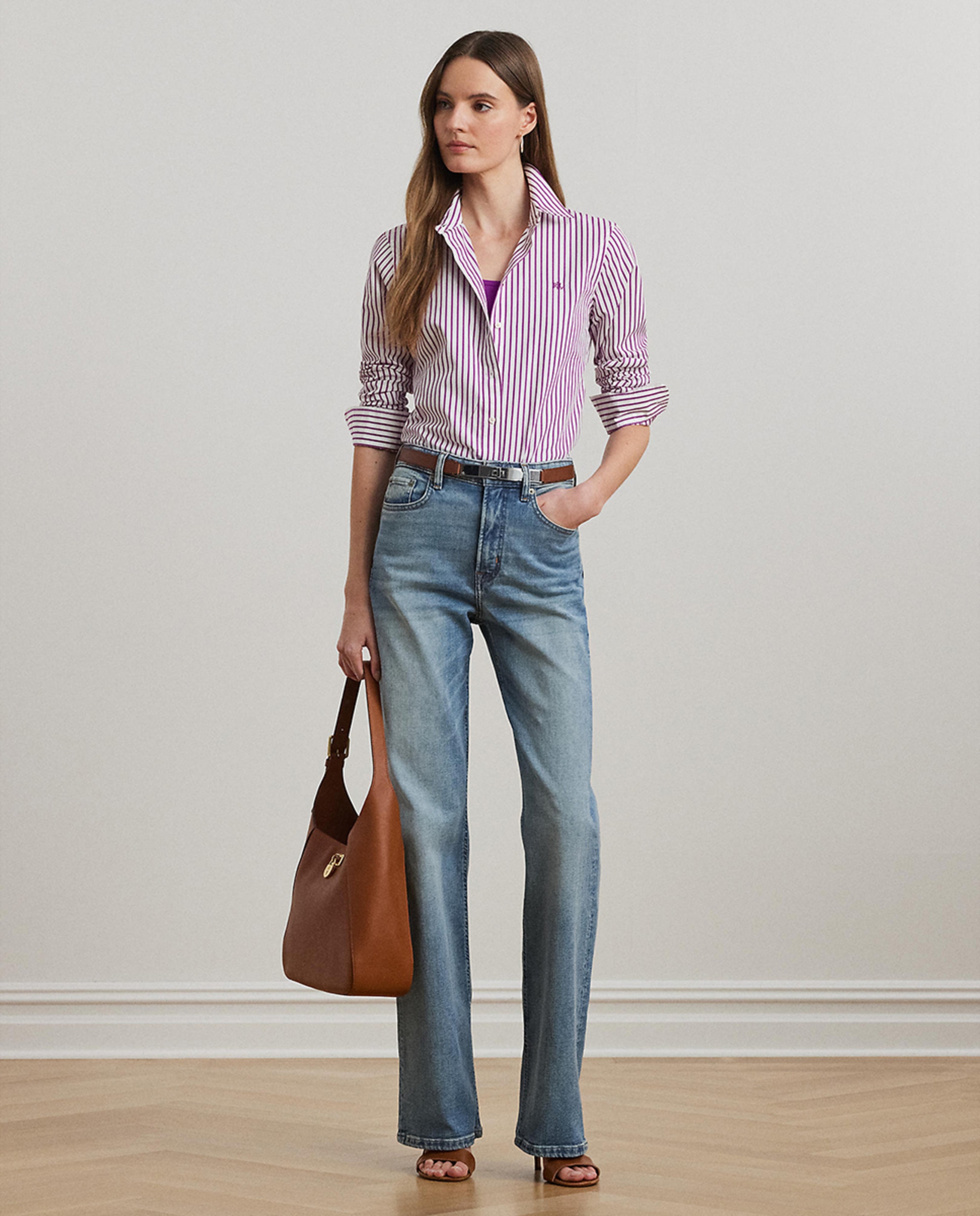 Camisa de Algodão Classic Fit Roxo-6