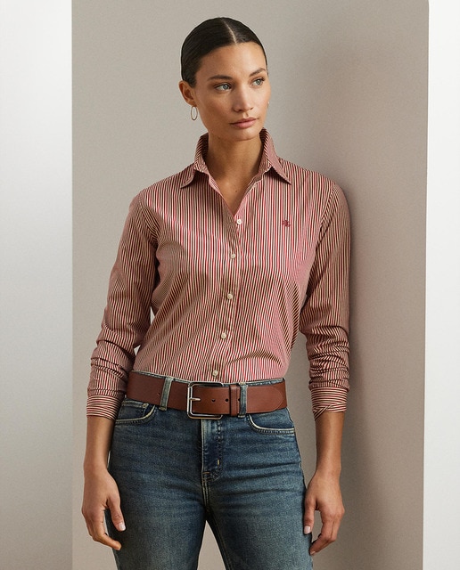 Imagen 0 de Camisa de mujer de algodón con logotipo