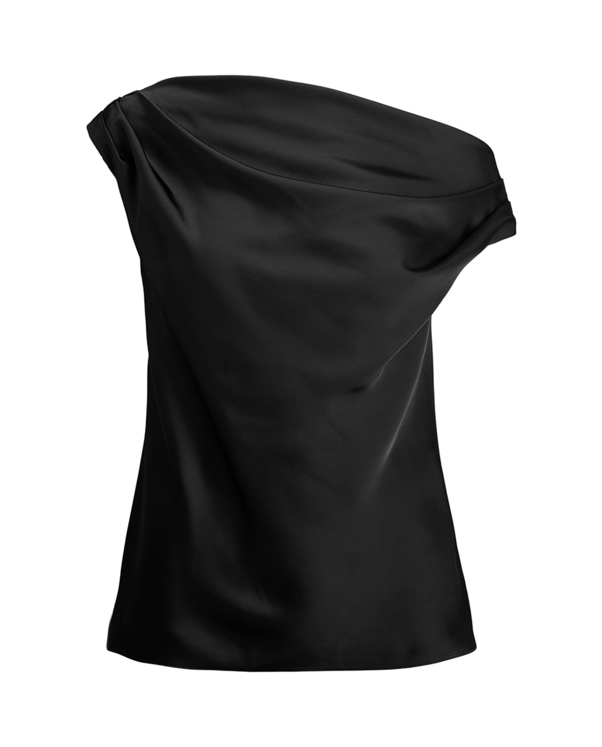 Blusa com um Ombro Descoberto Preto-5