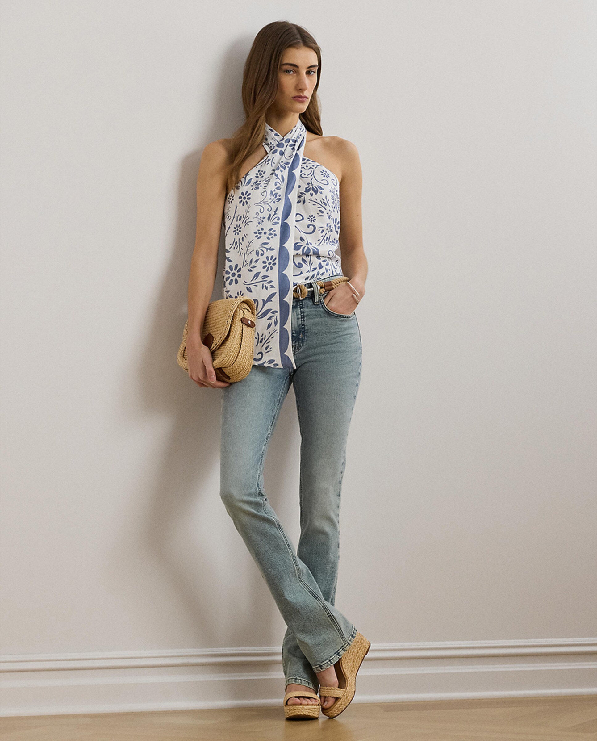 Blusa de Linho com Gola Halter Branco-10