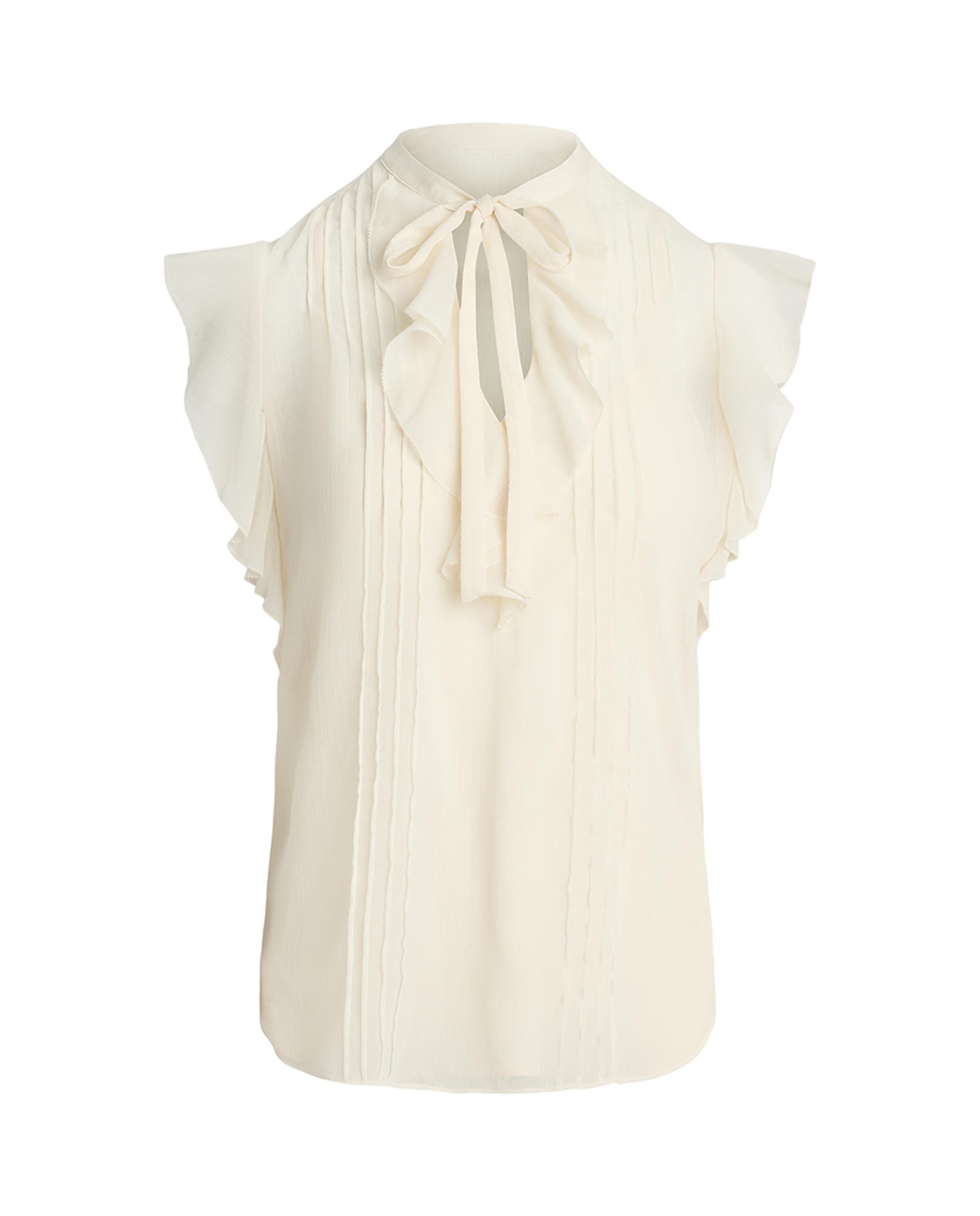 Blusa com Folhos e Laço na Gola Cru-5