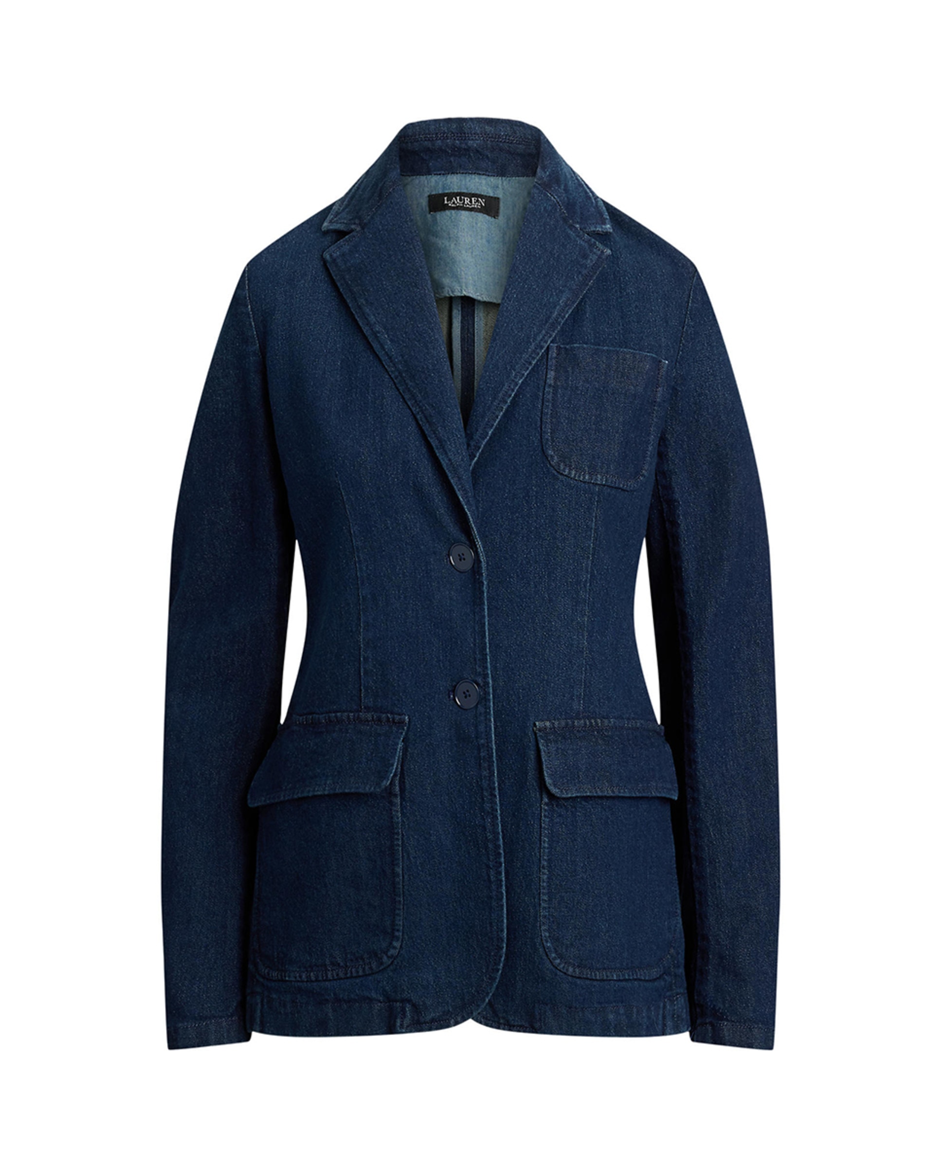 Blazer de Algodão Regular Azul-marinho-6