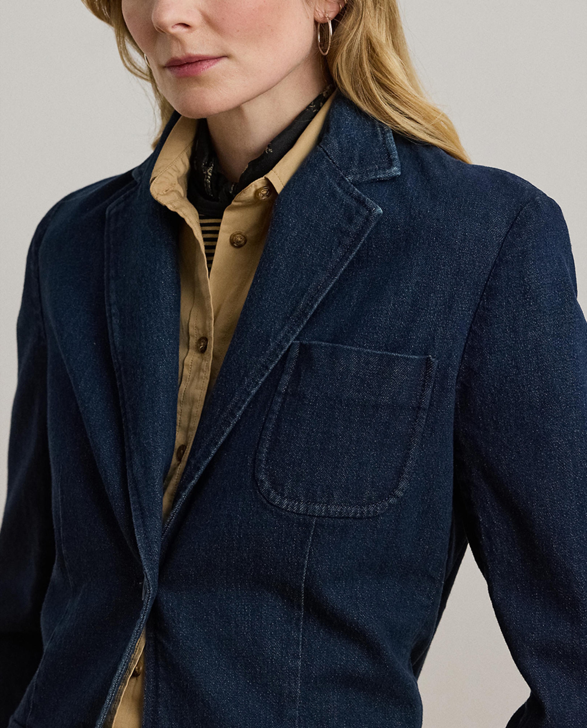Blazer de Algodão Regular Azul-marinho-4