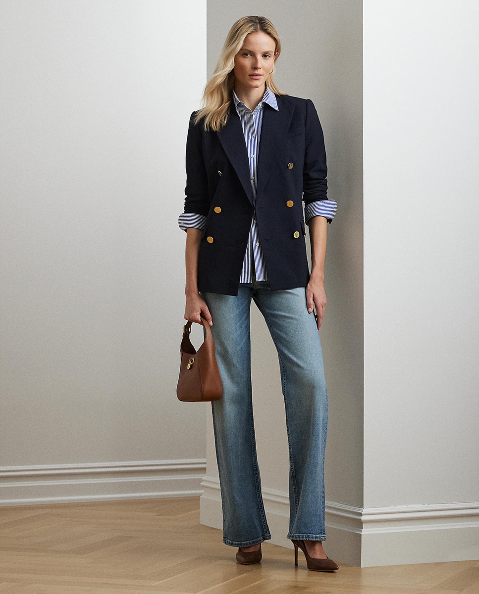 Blazer com Bolsos e Botões Azul-marinho-7