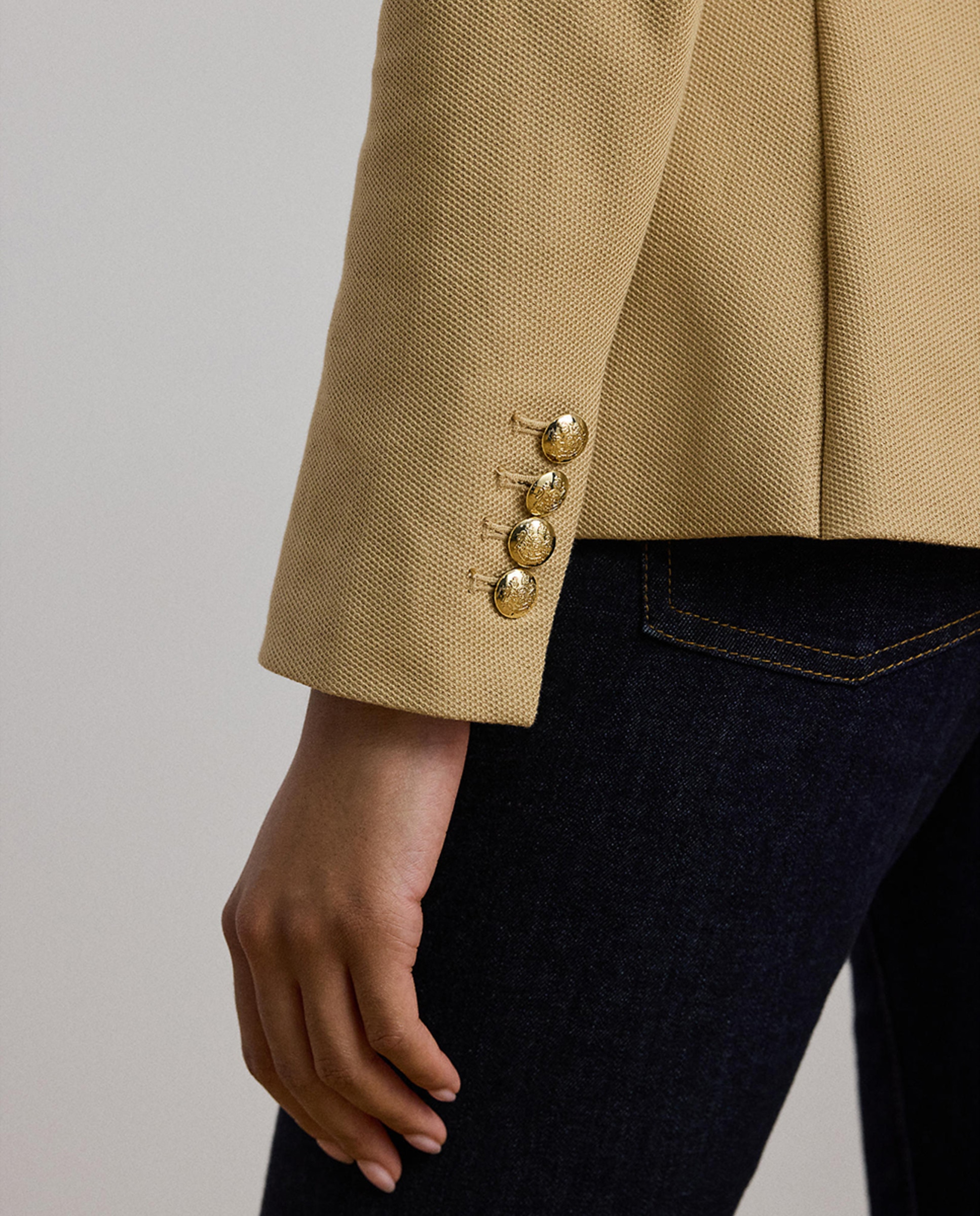 Blazer com Logótipo da Marca Bege-5