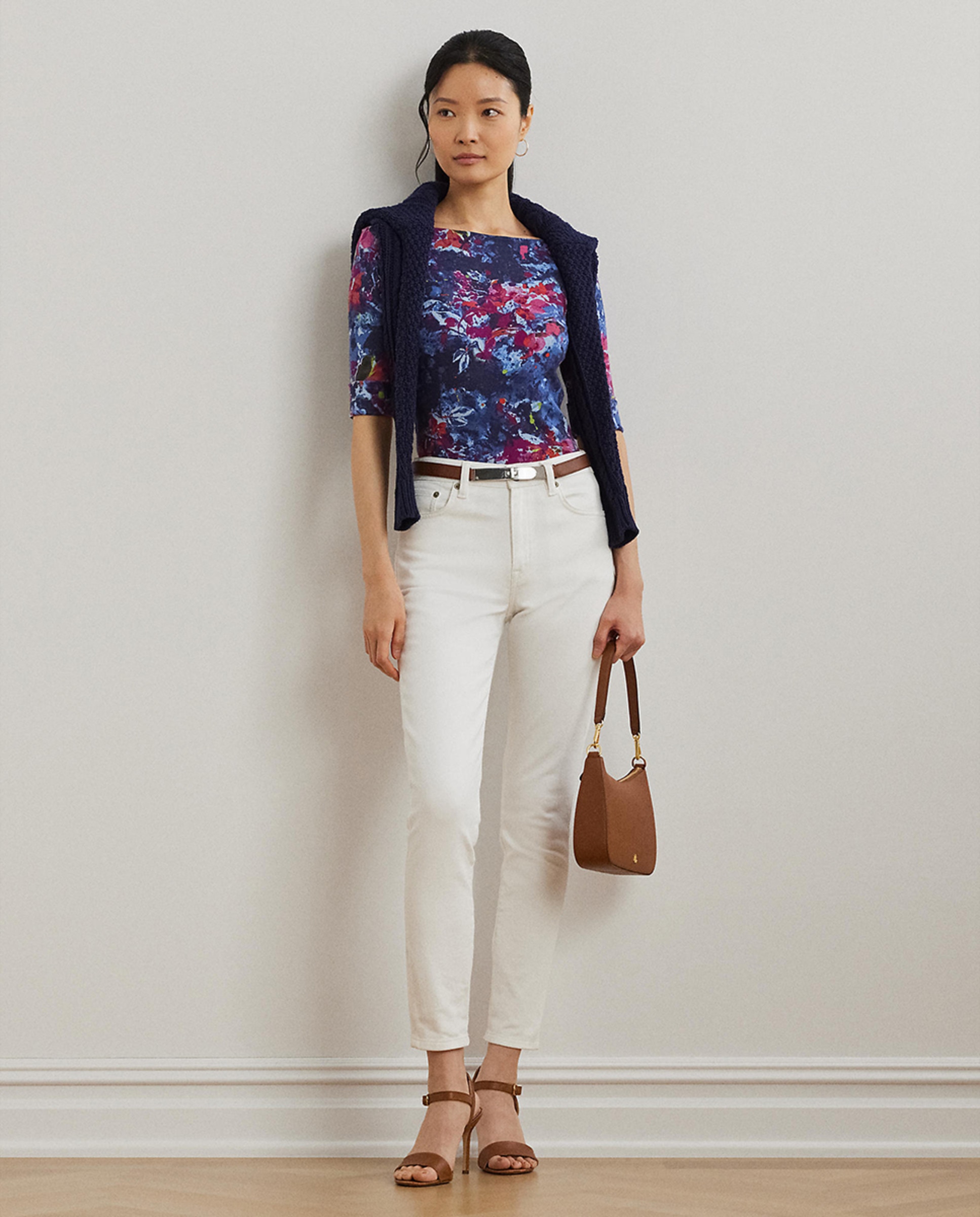 T-shirt de Algodão Estampada Azul-6