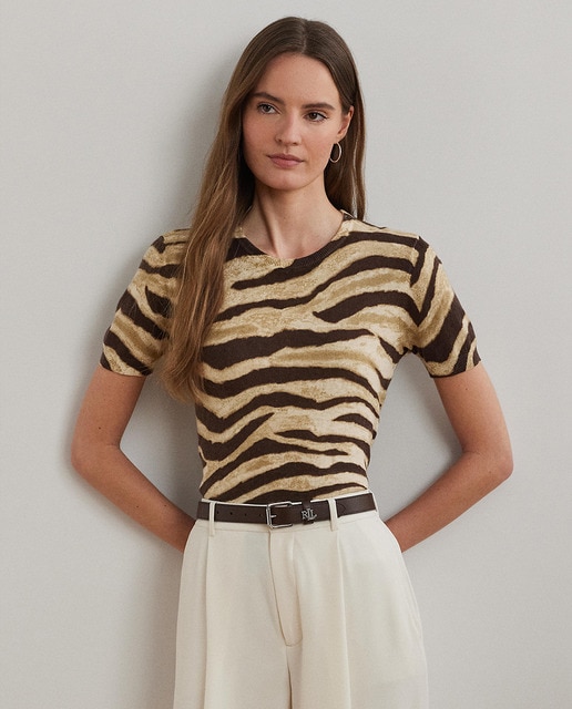 Imagem 0 de Camisola de malha estampada com manga curta