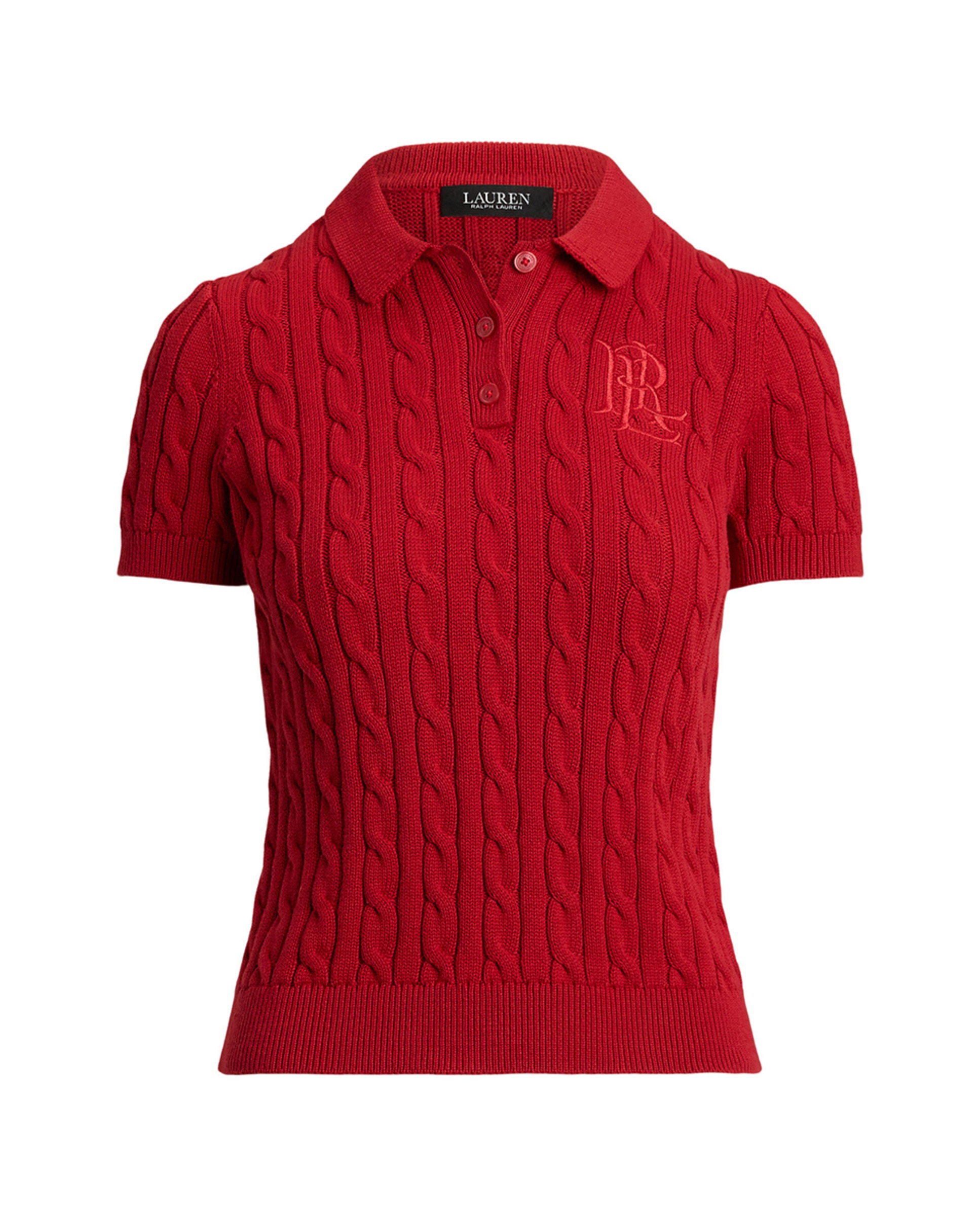 Camisola de Malha do Cabo em Algodão Vermelho-5