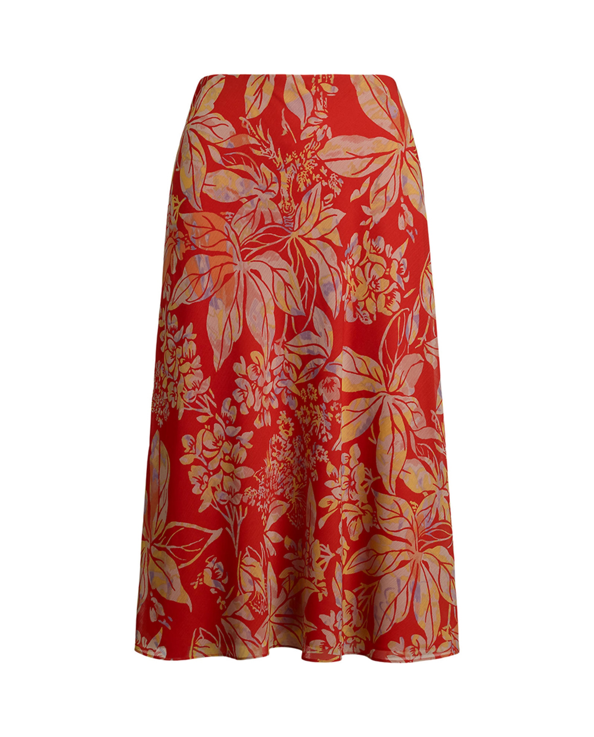 Saia midi com estampado Vermelho-6