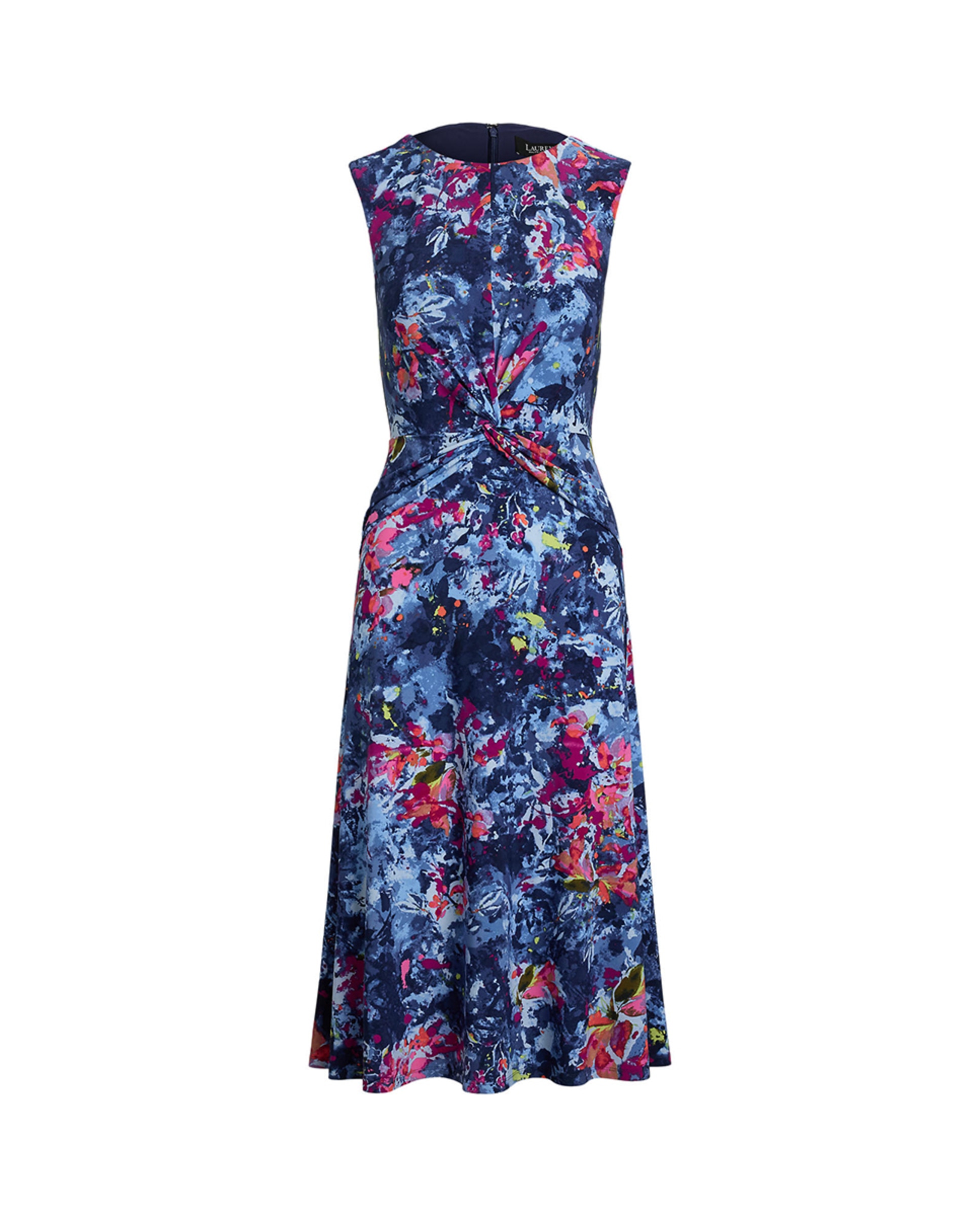 Vestido Midi com Detalhe Entrançado na Cintura Azul-índigo-5