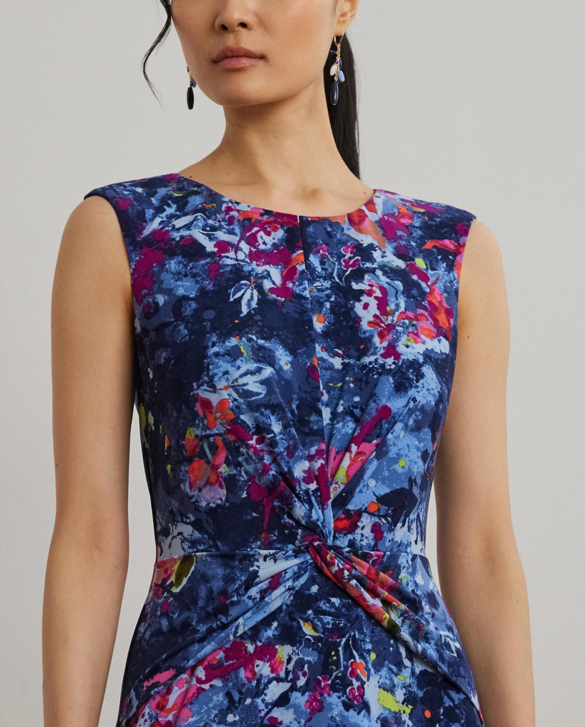 Vestido Midi com Detalhe Entrançado na Cintura Azul-índigo-4