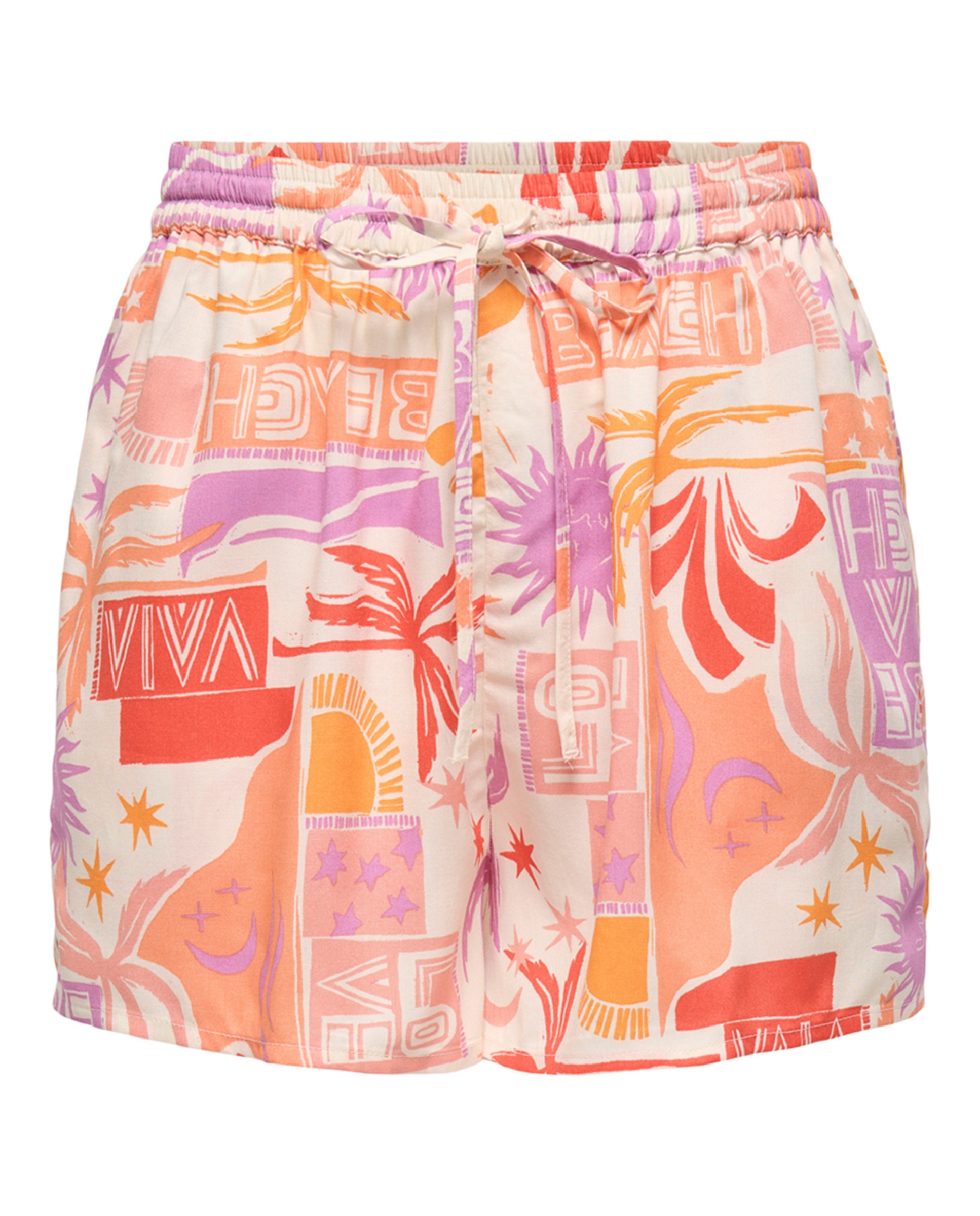 Calções com Estampado Laranja-5