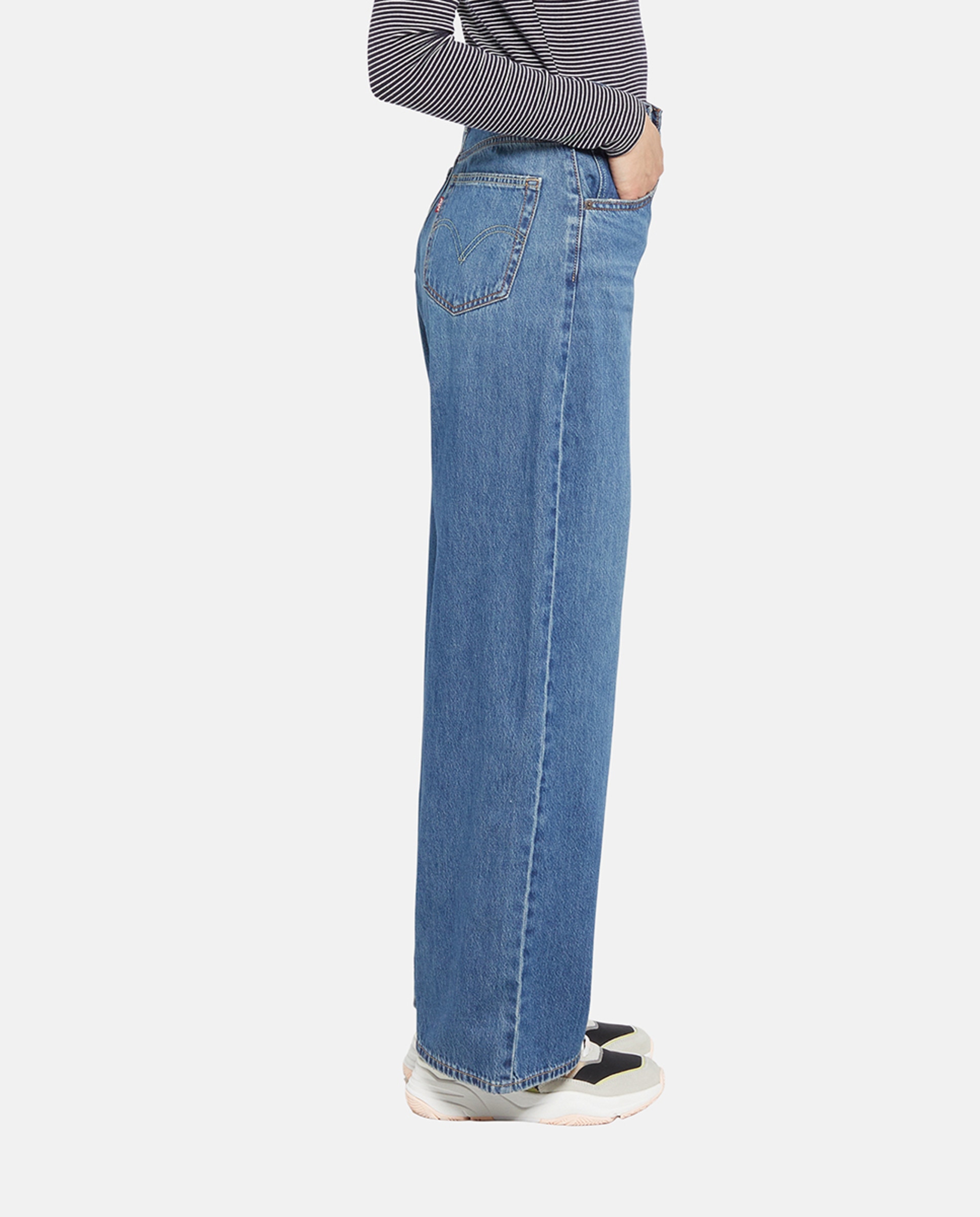 Jeans Largas Cinch Baggy™ de Cintura Subida Azul-4