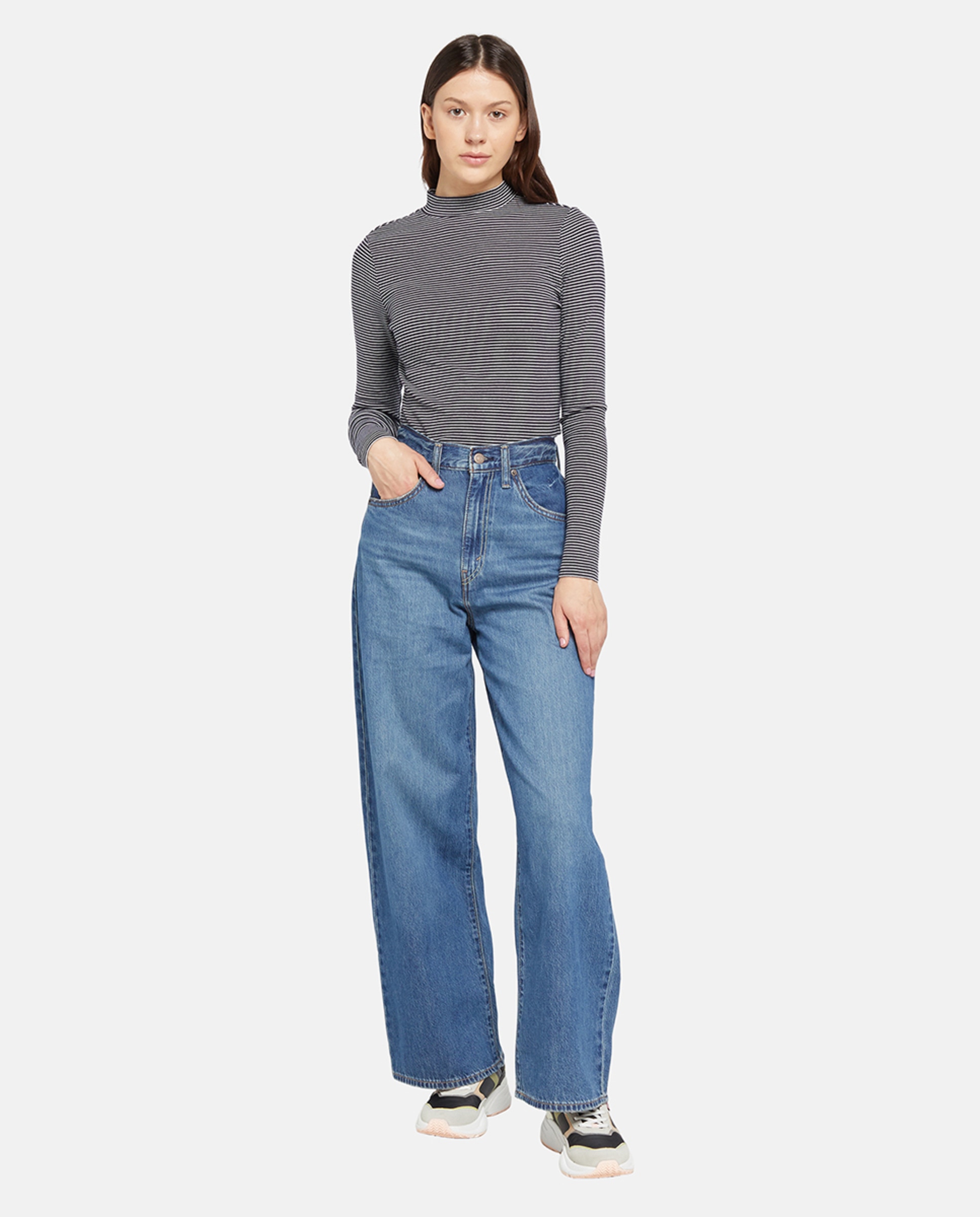 Jeans Largas Cinch Baggy™ de Cintura Subida Azul-1
