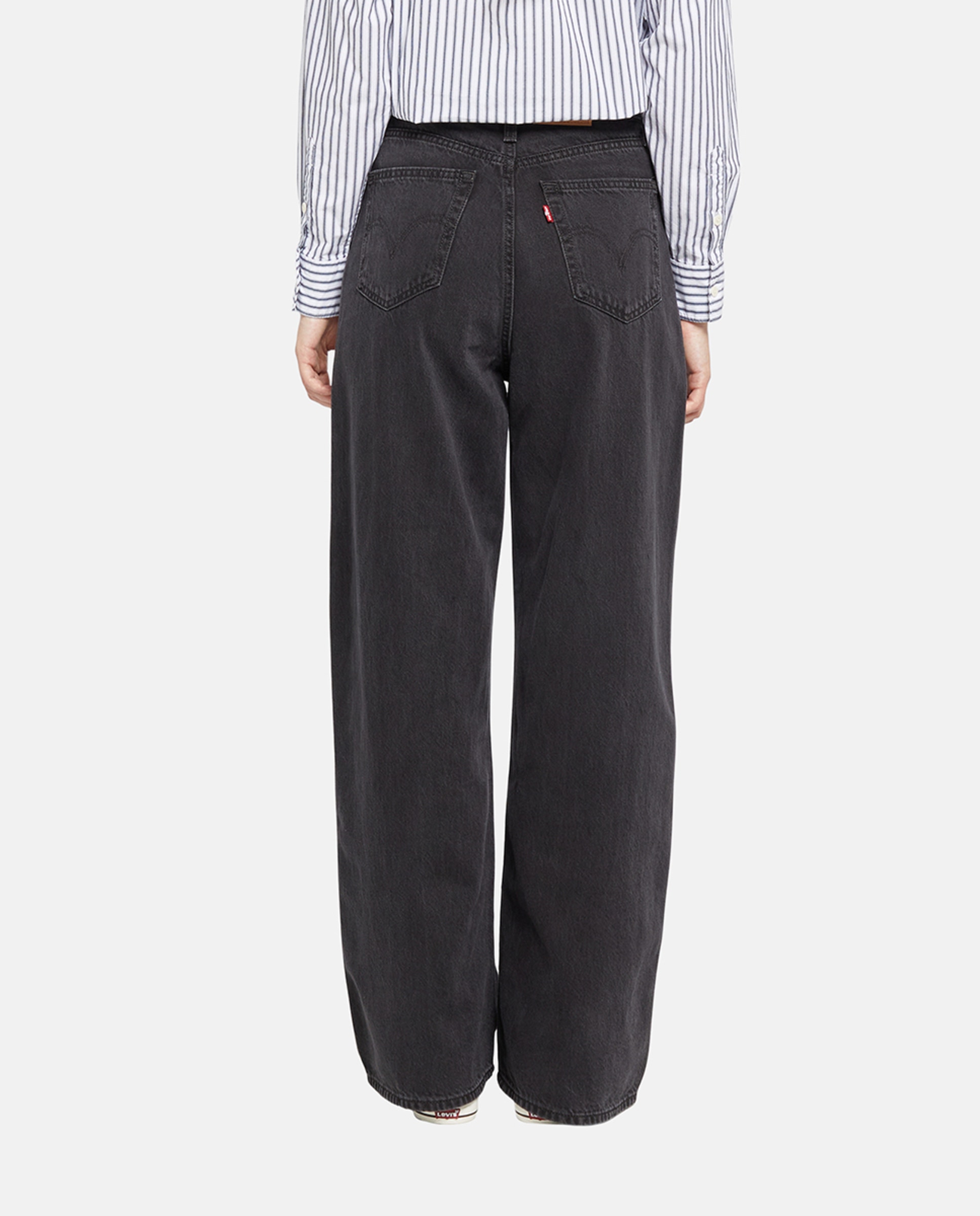 Jeans Largas Cinch Baggy™ de Cintura Subida Preto-3
