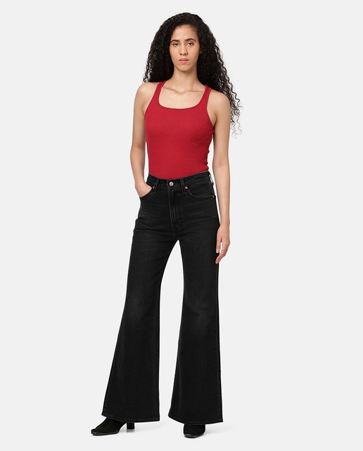 Imagem 0 de Jeans Straight Ribcage™ Bells de Cintura Subida